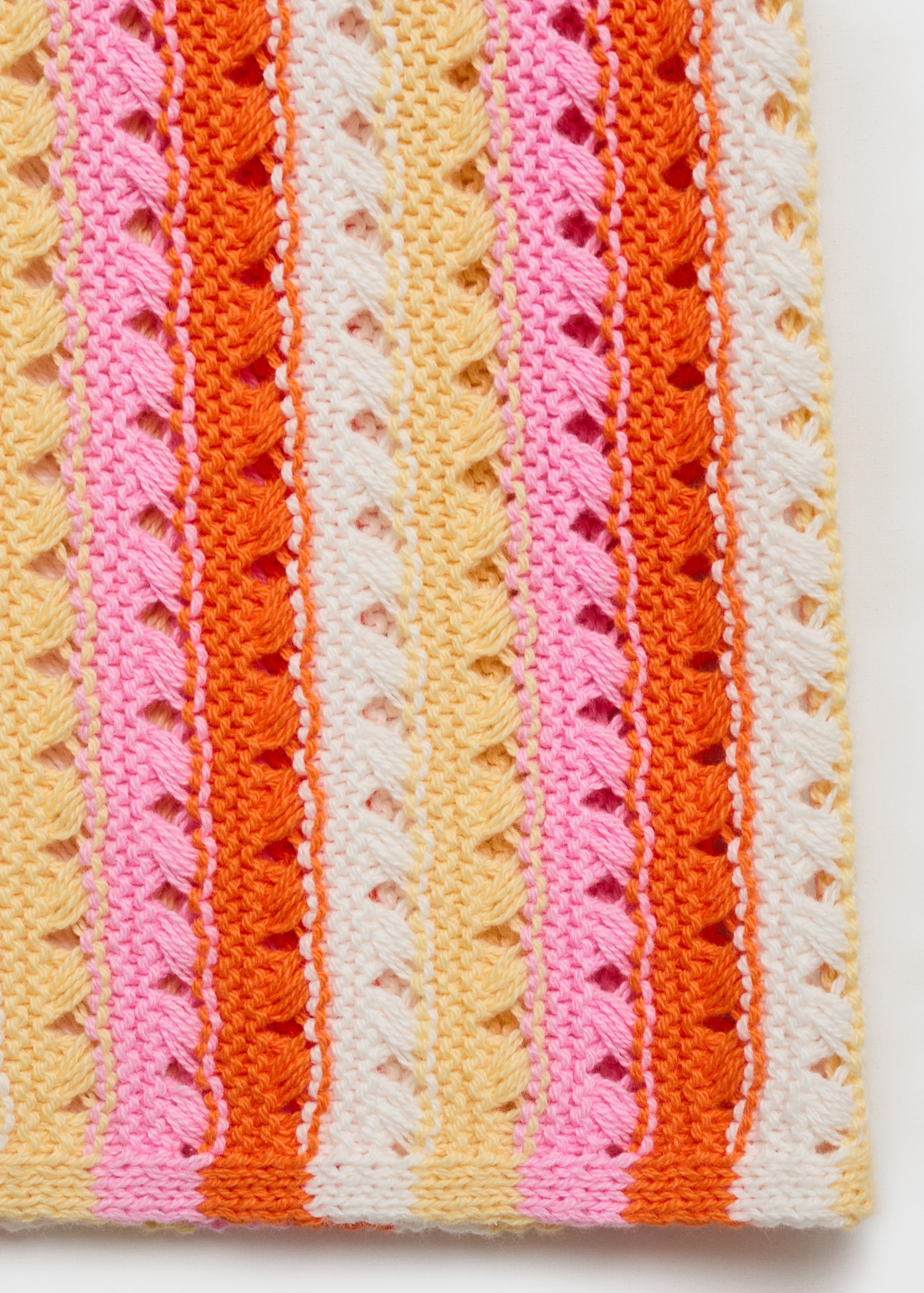 Two-tone striped crochet skirt - Main Image