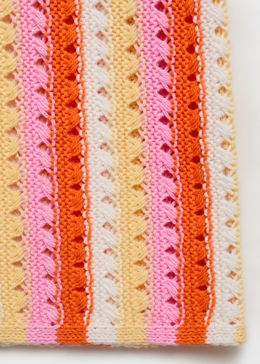 Two-tone striped crochet skirt