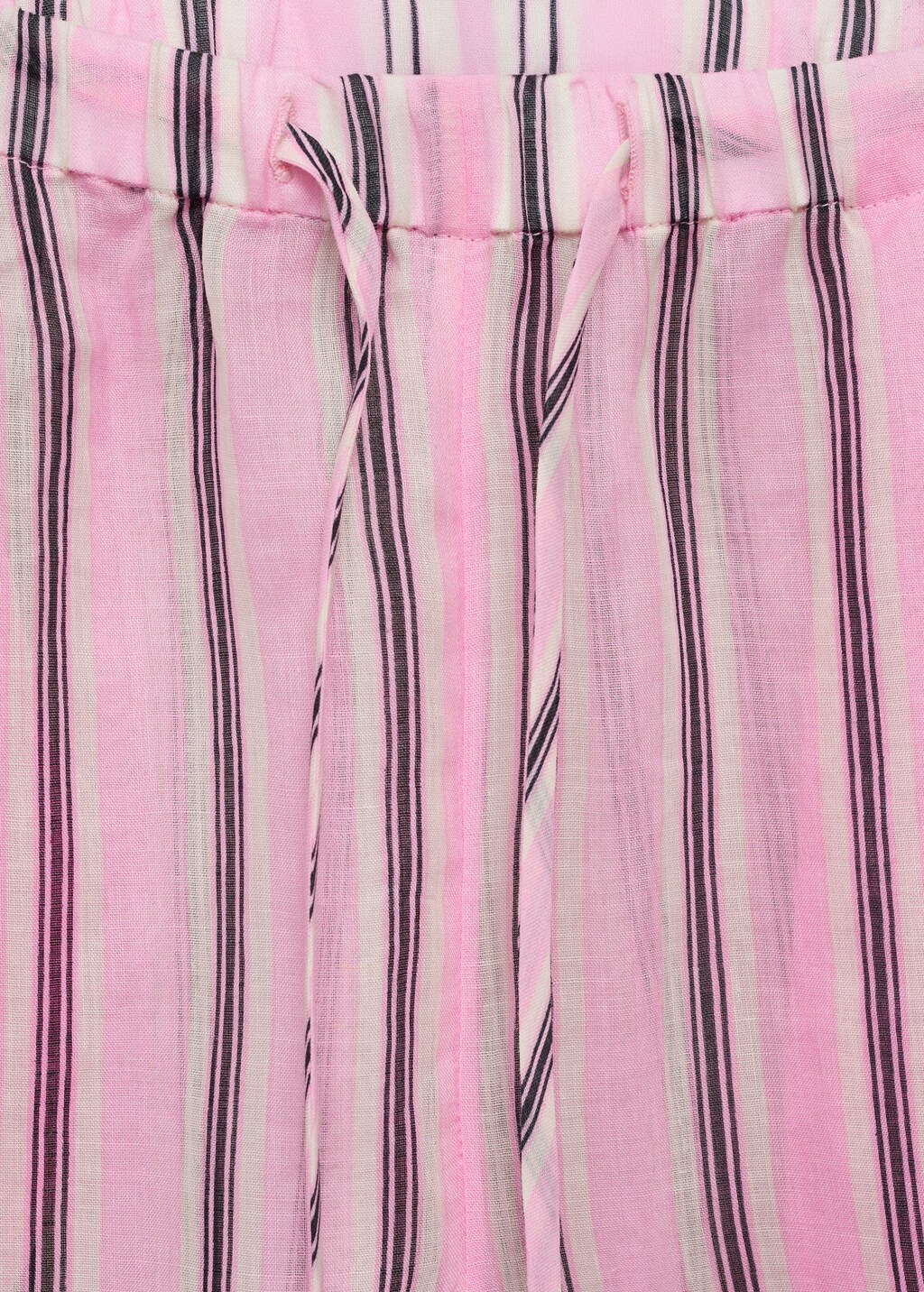 Striped ramie pants