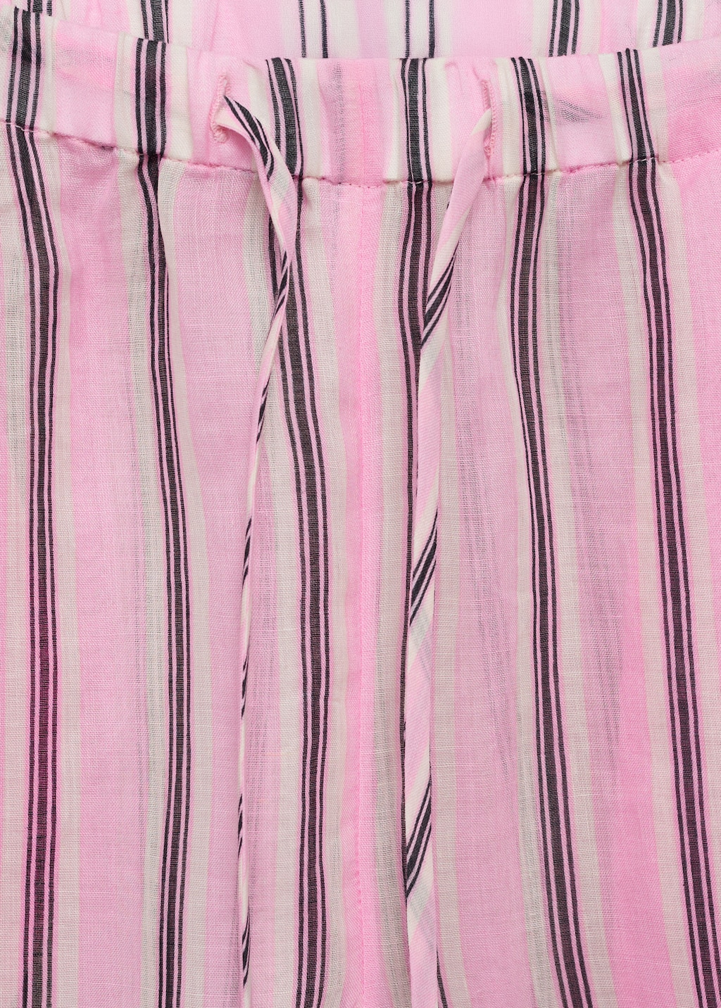 Striped ramie pants