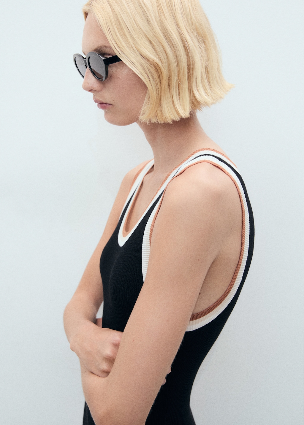 Knitted dress with contrasting details