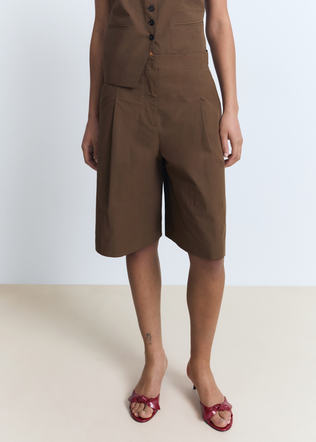 Mango Cotton suit bermuda shorts