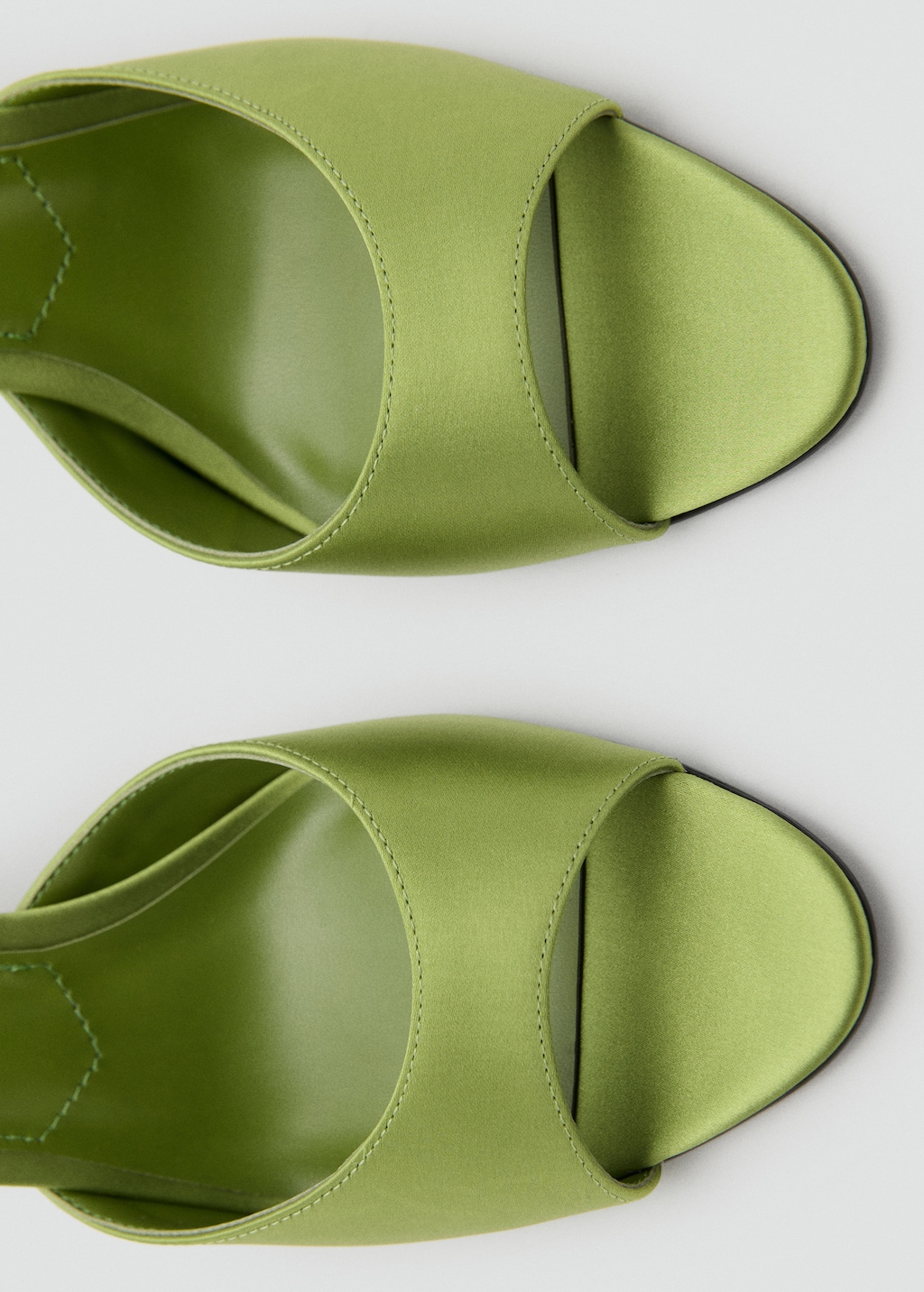 Satin-effect heeled sandals