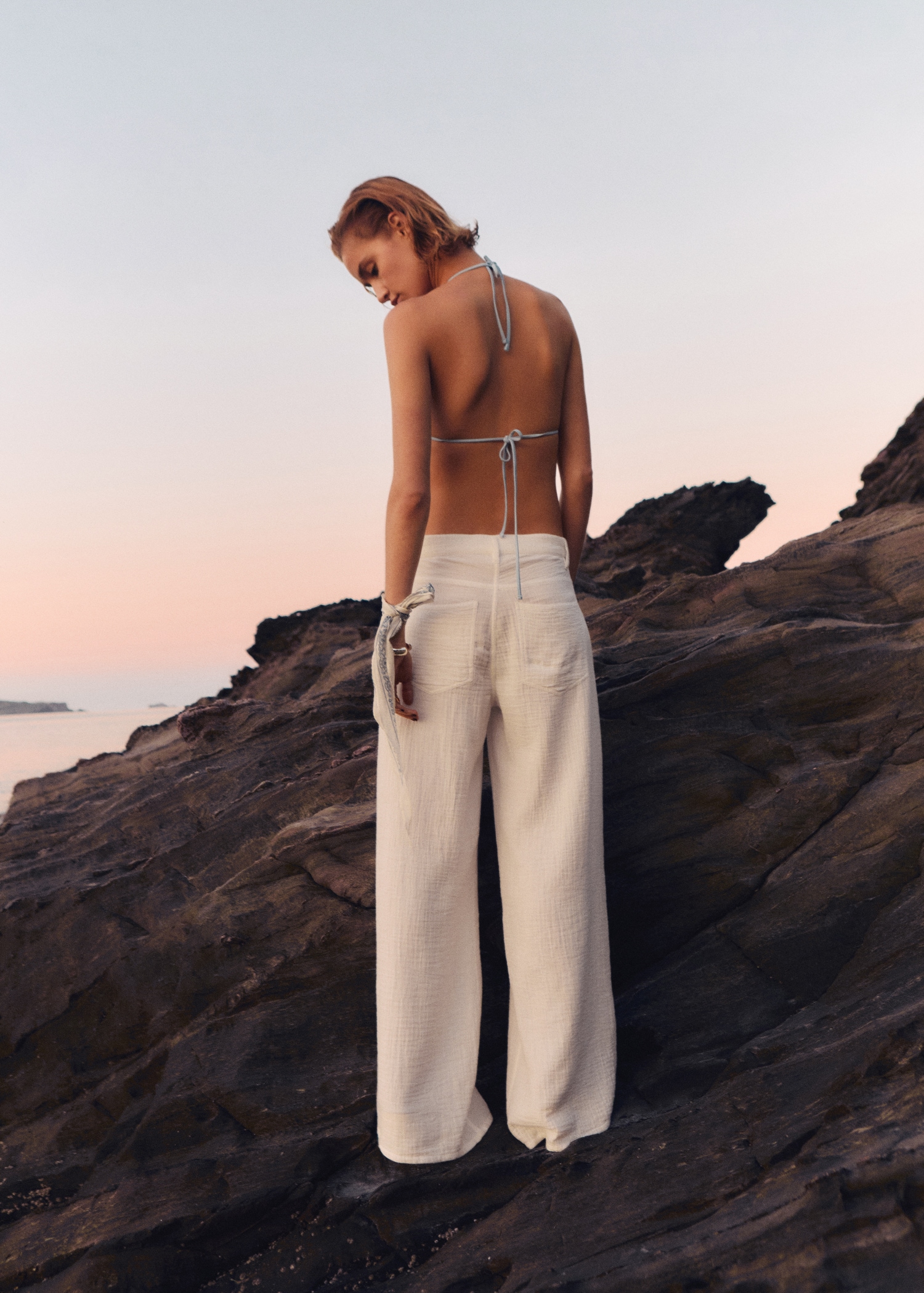 Pantalons rectes cotó - Revers de l'article