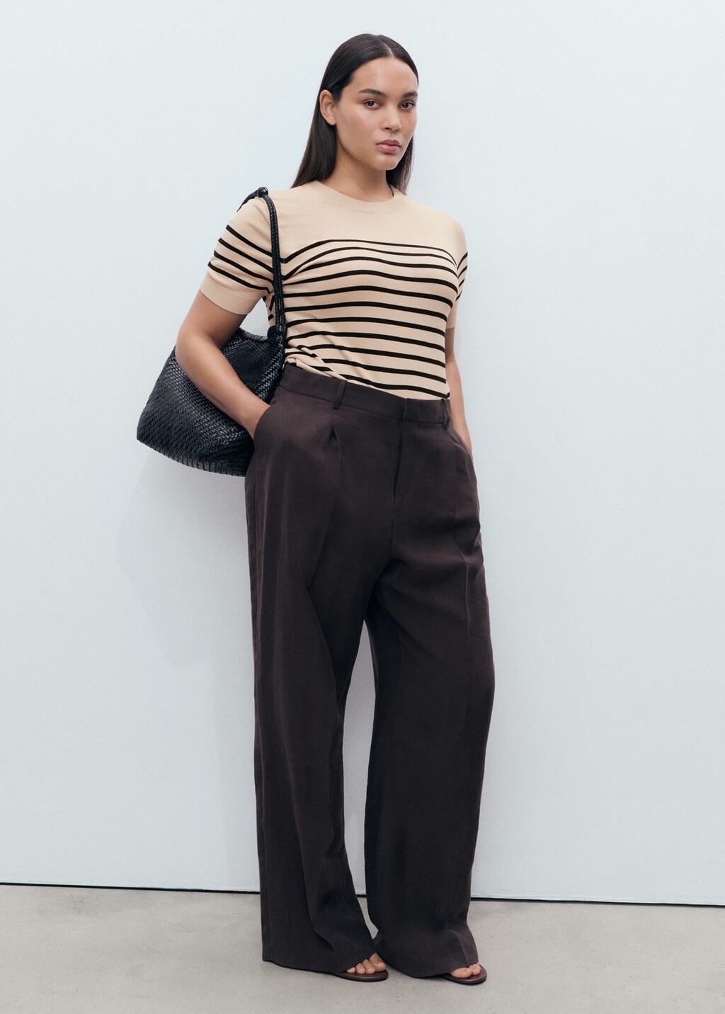 Mango Short-sleeved fine-knit sweater