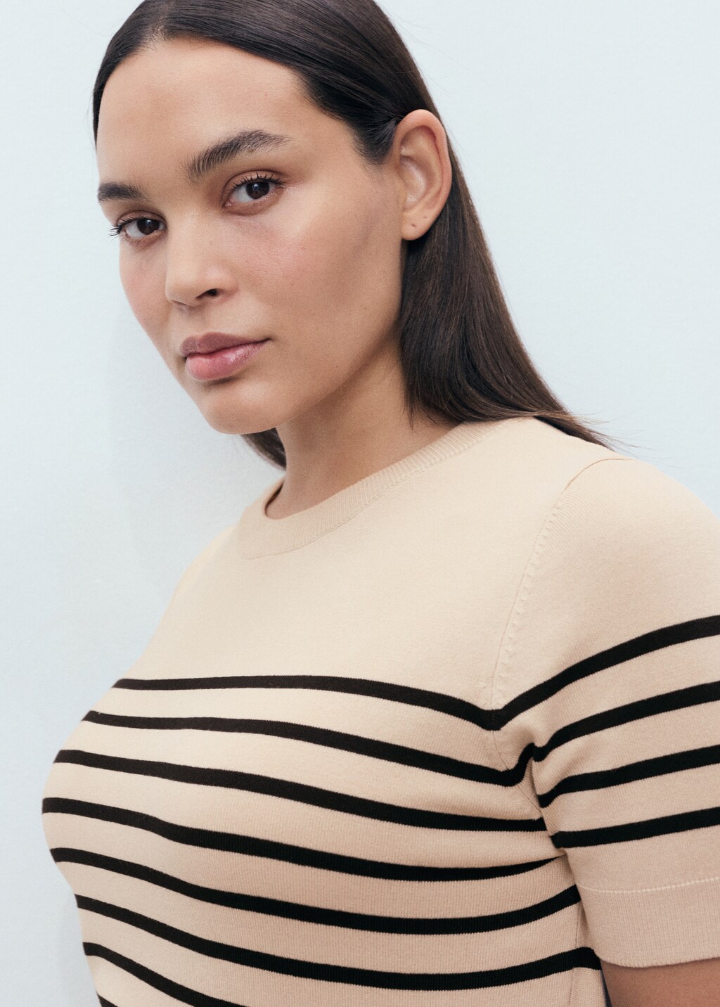 Mango Short-sleeved fine-knit sweater