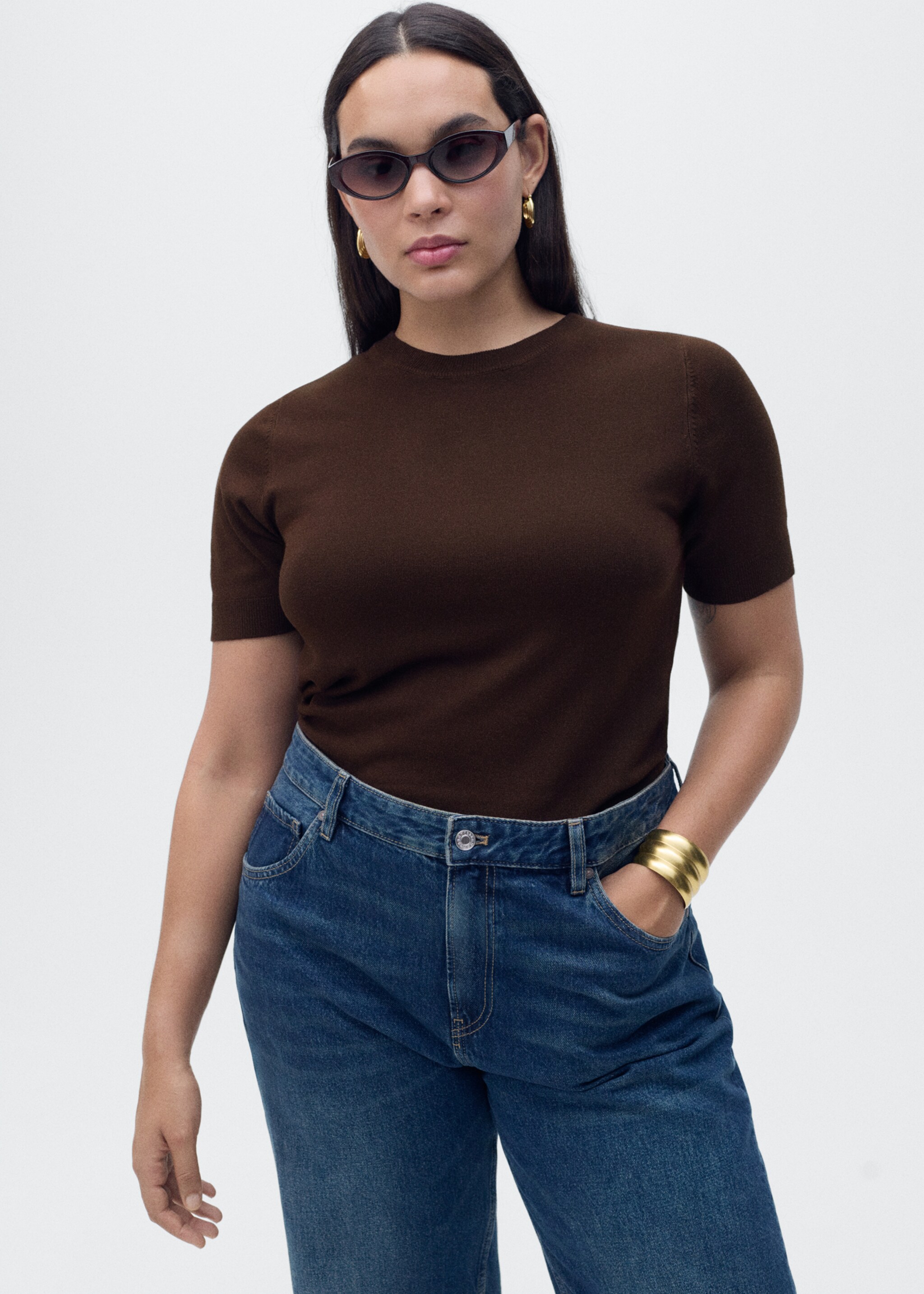 Short-sleeved fine-knit sweater - Details of the article 5