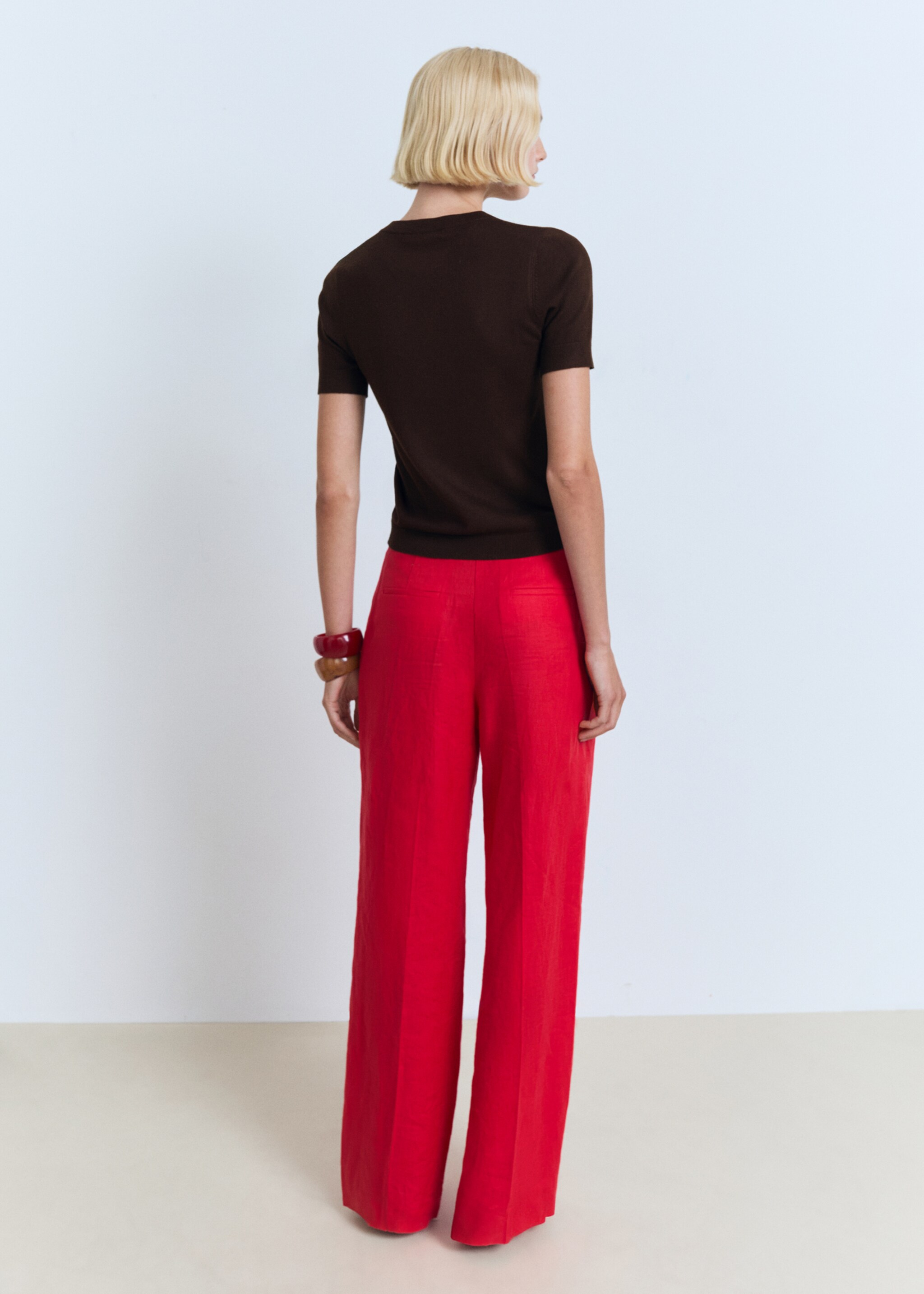 Pull-over maille fine manches courtes - Verso de l’article