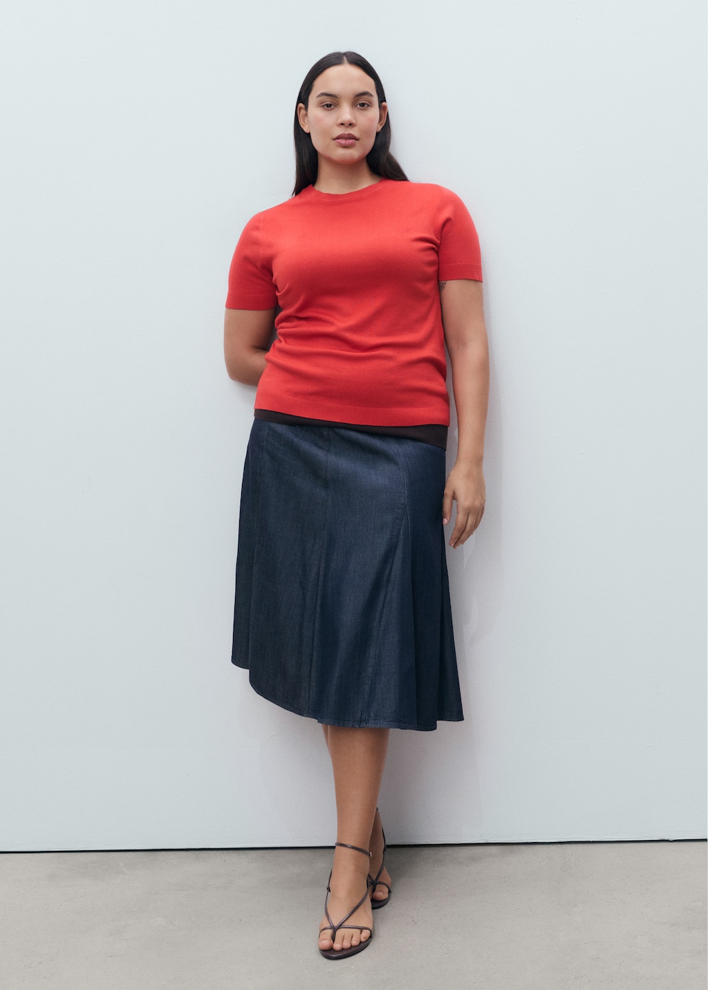 Mango Short-sleeved fine-knit sweater