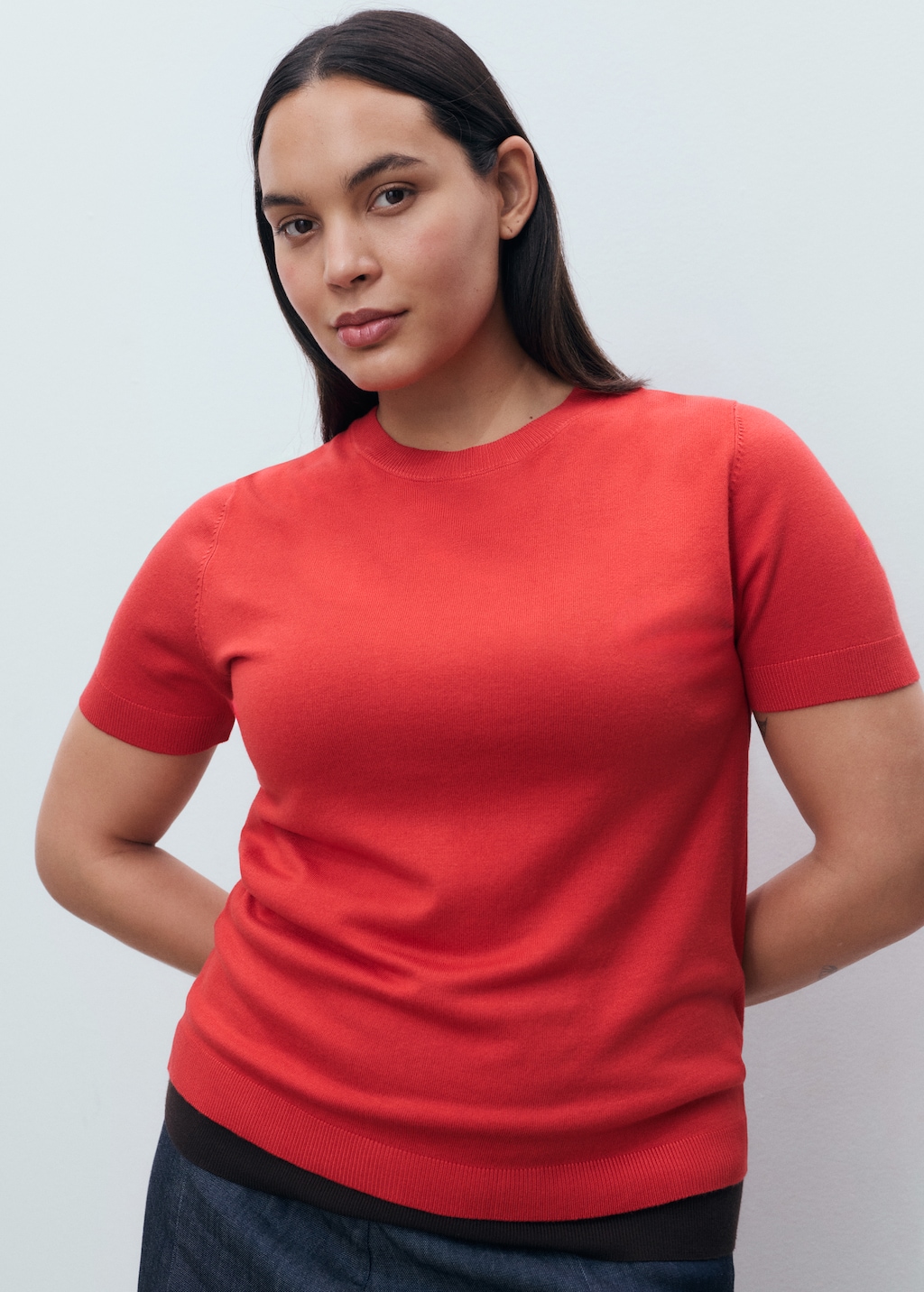 Mango Short-sleeved fine-knit sweater thumbnail