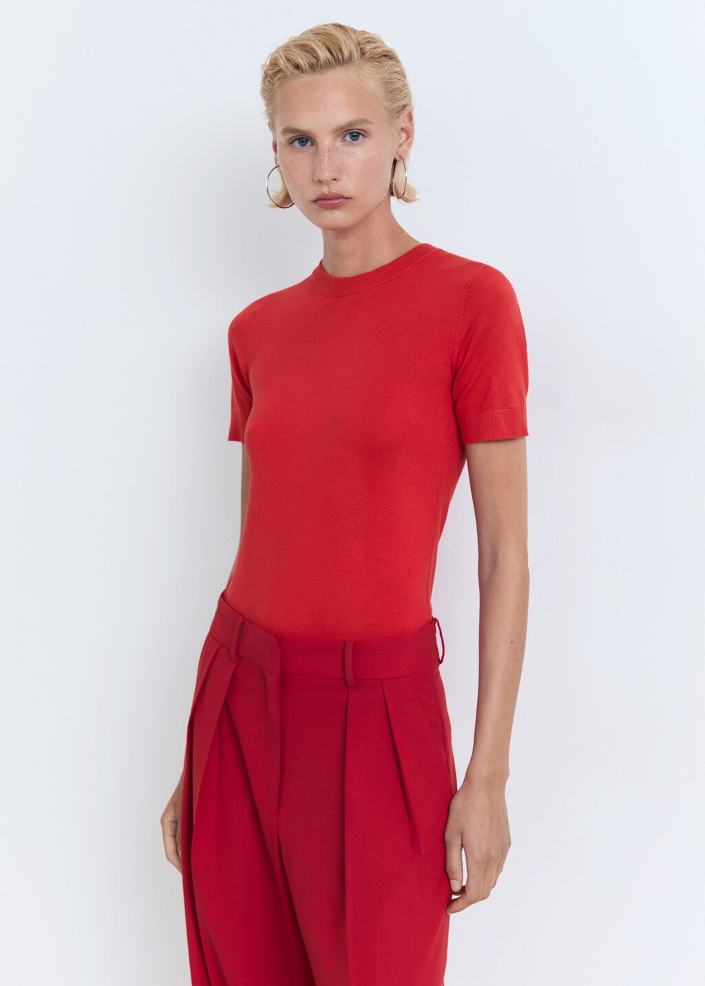 Mango Short-sleeved fine-knit sweater thumbnail