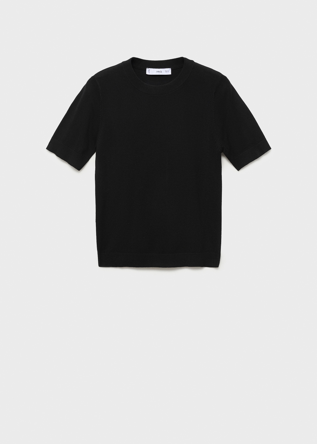 Short-sleeved fine-knit sweater