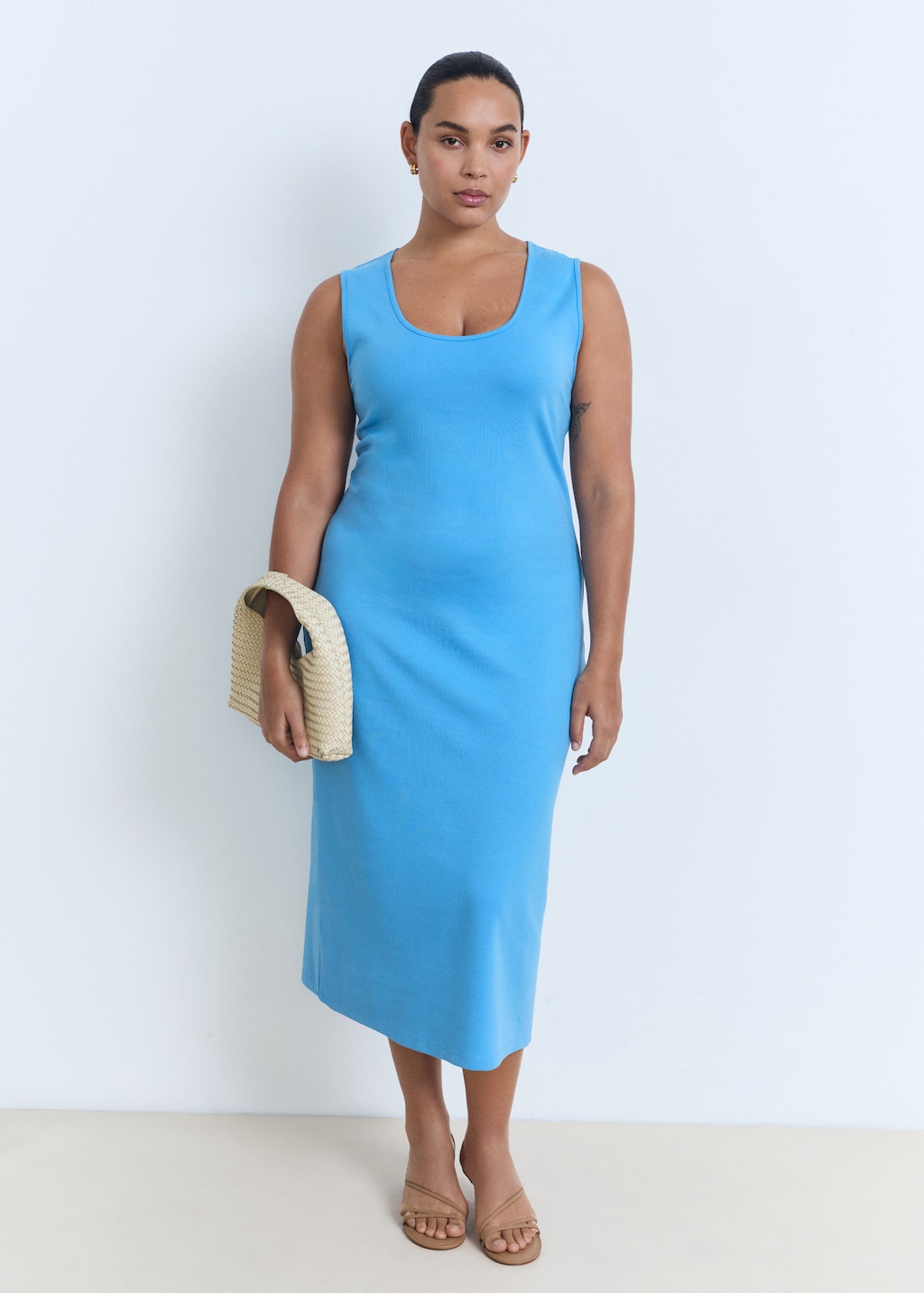 Fitted midi-dress