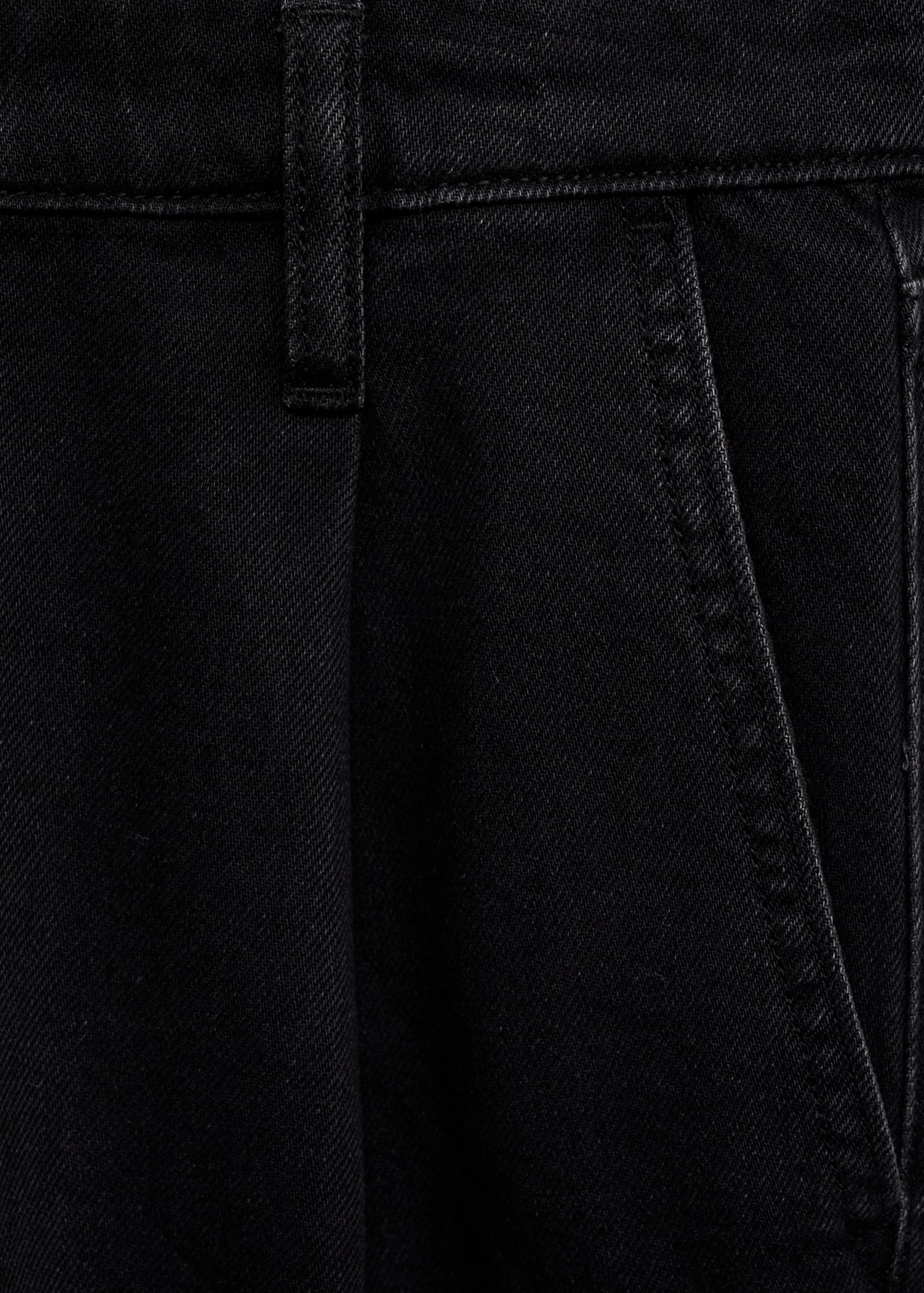 Mid-rise denim bermuda shorts with pleats - Details of the article 0