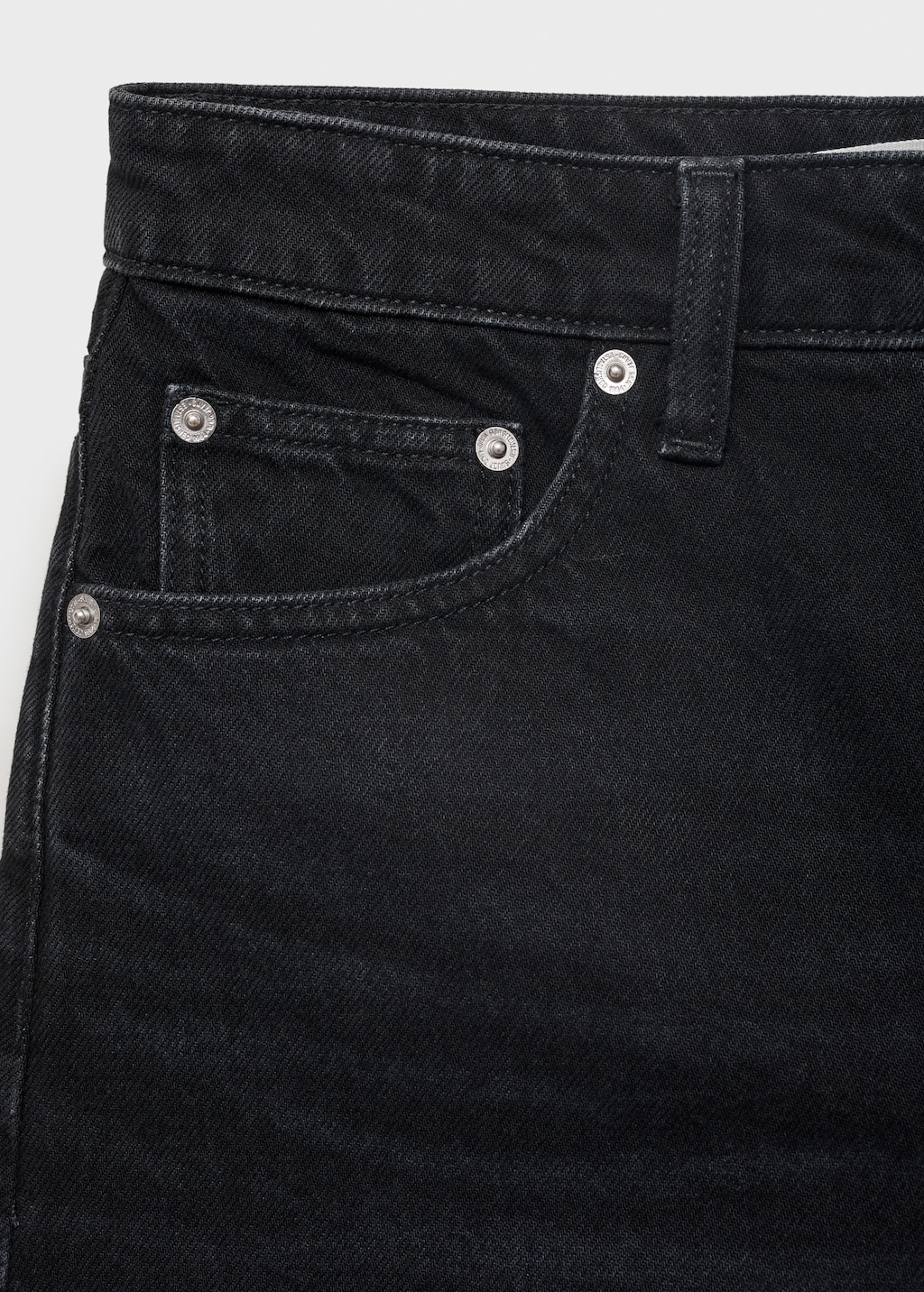 Denim shorts with frayed hem - image 5