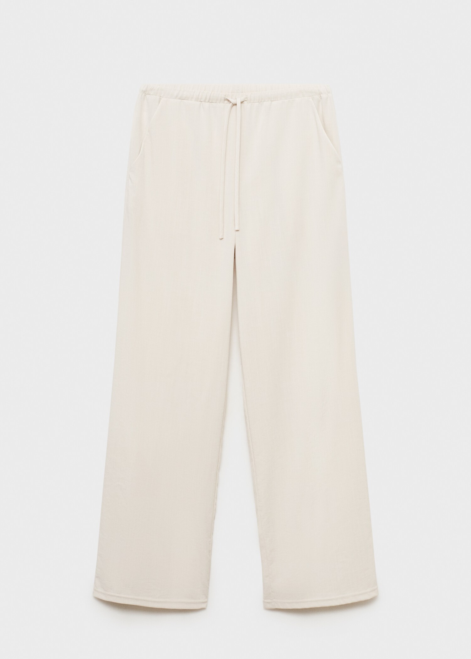 Drawstring straight trousers - Article without model