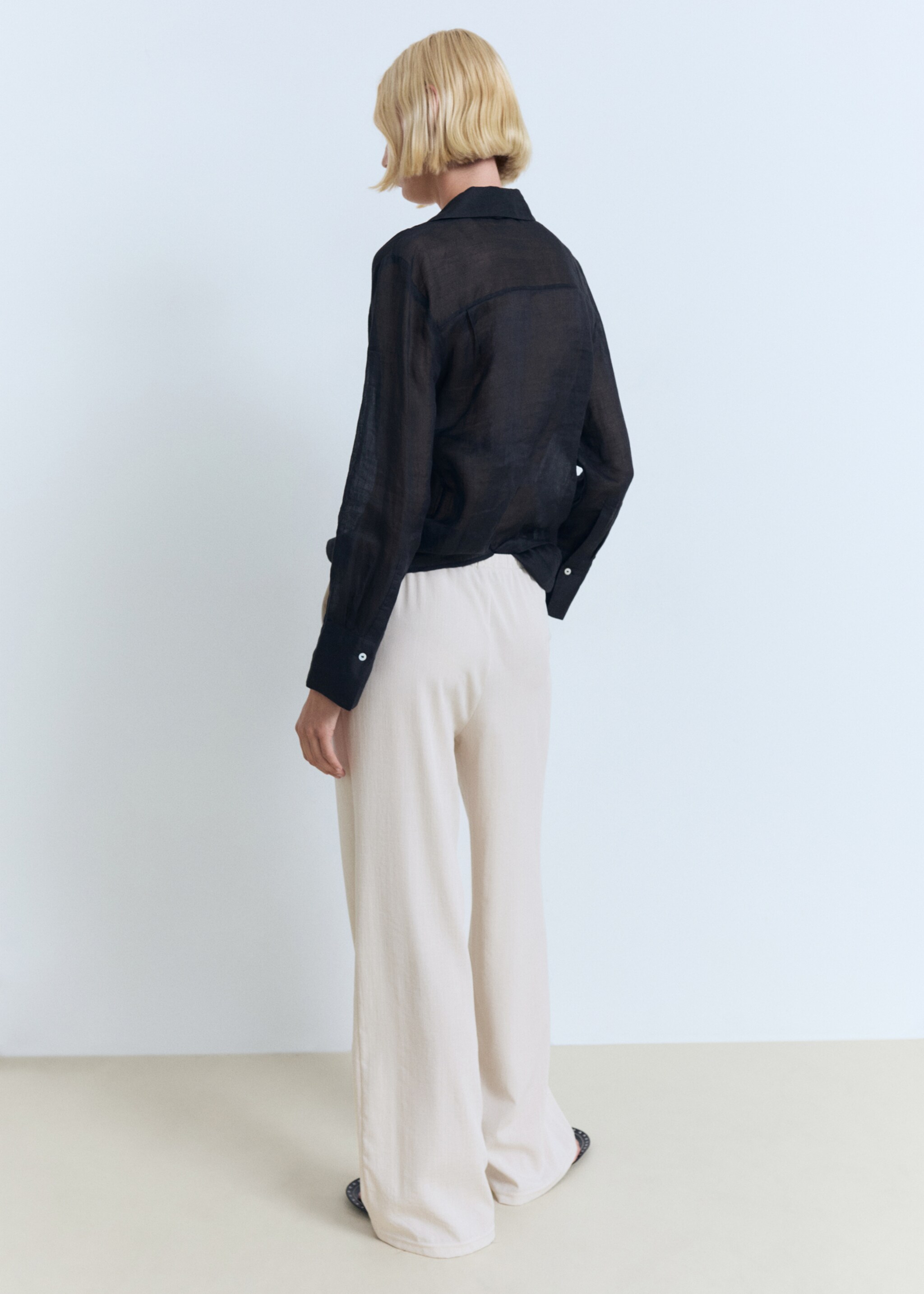 Drawstring straight trousers - Reverse of the article