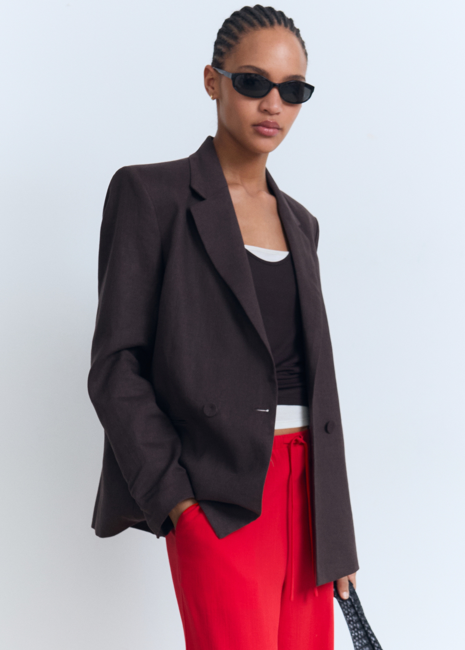 Drawstring straight trousers - Details of the article 2