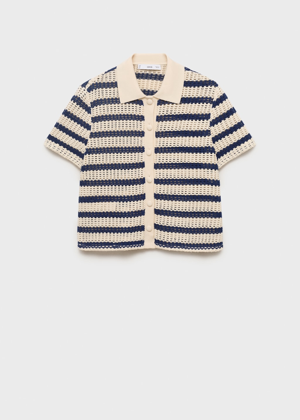 Short-sleeved striped cardigan