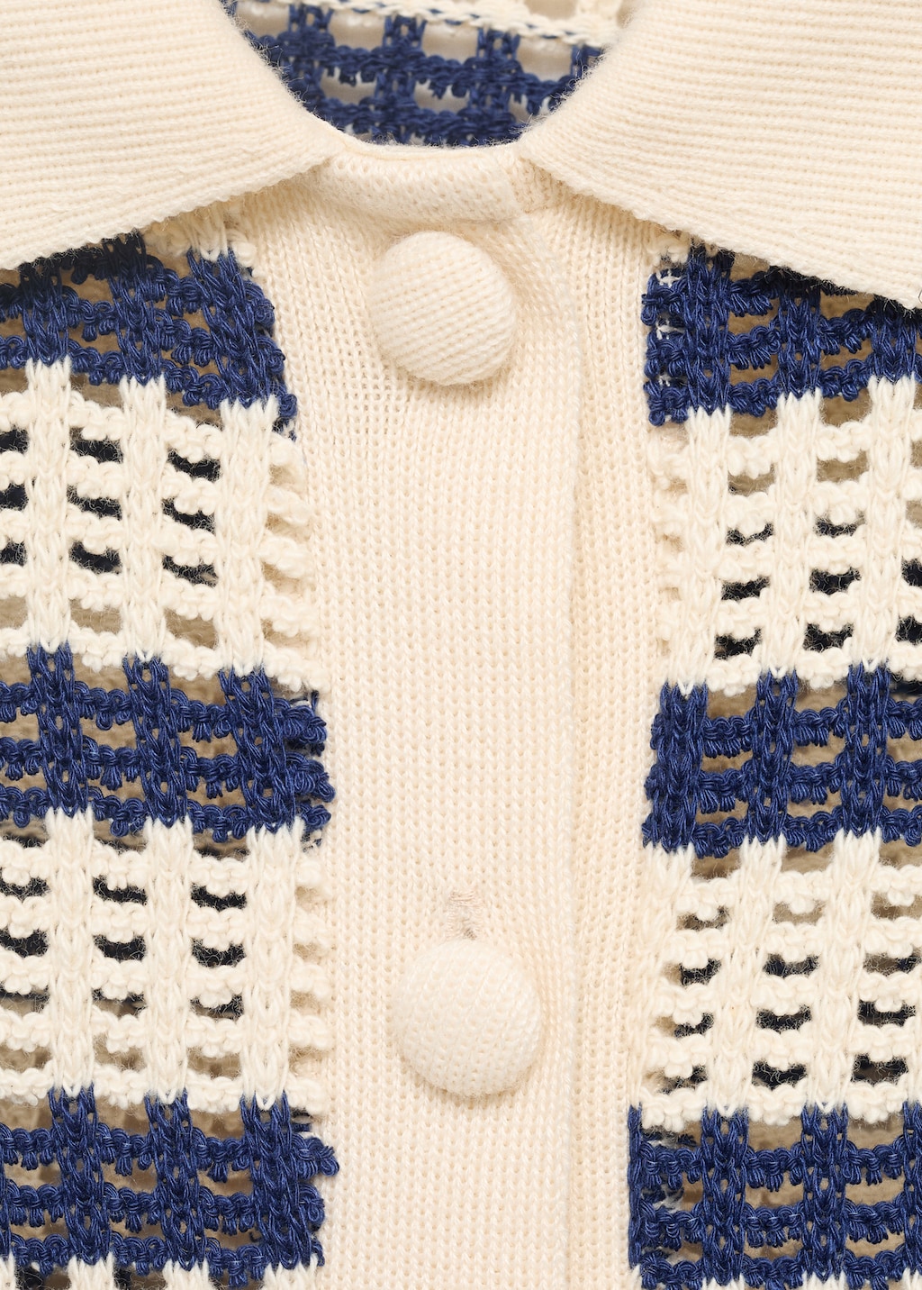 Short-sleeved striped cardigan