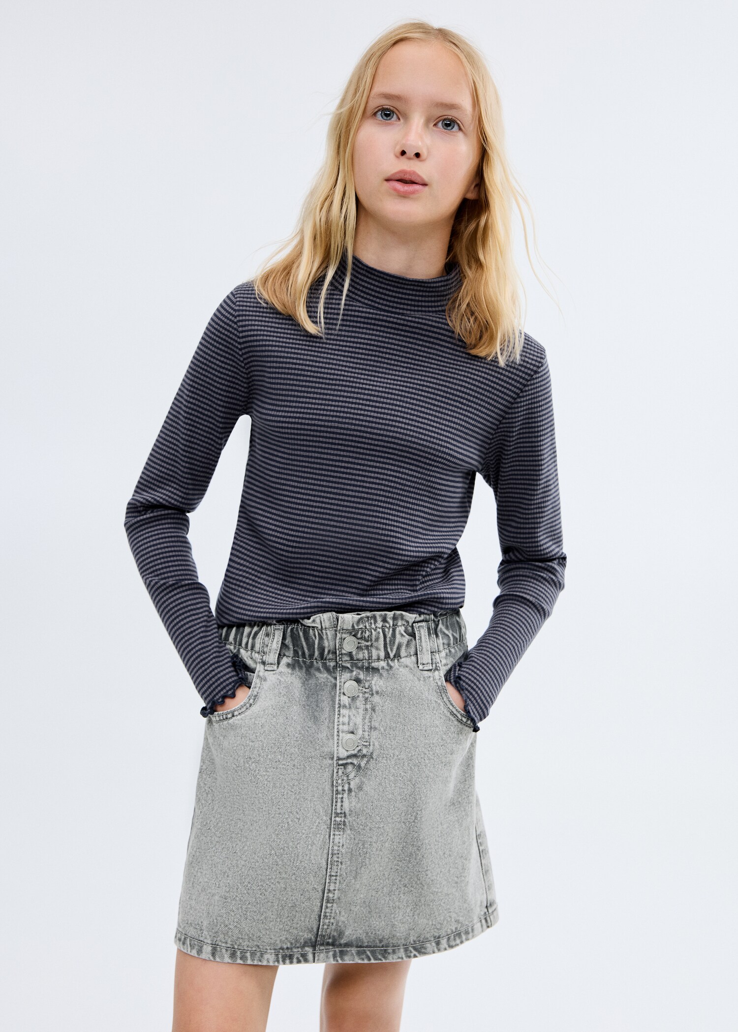 Jupe en jean paperbag - Plan moyen