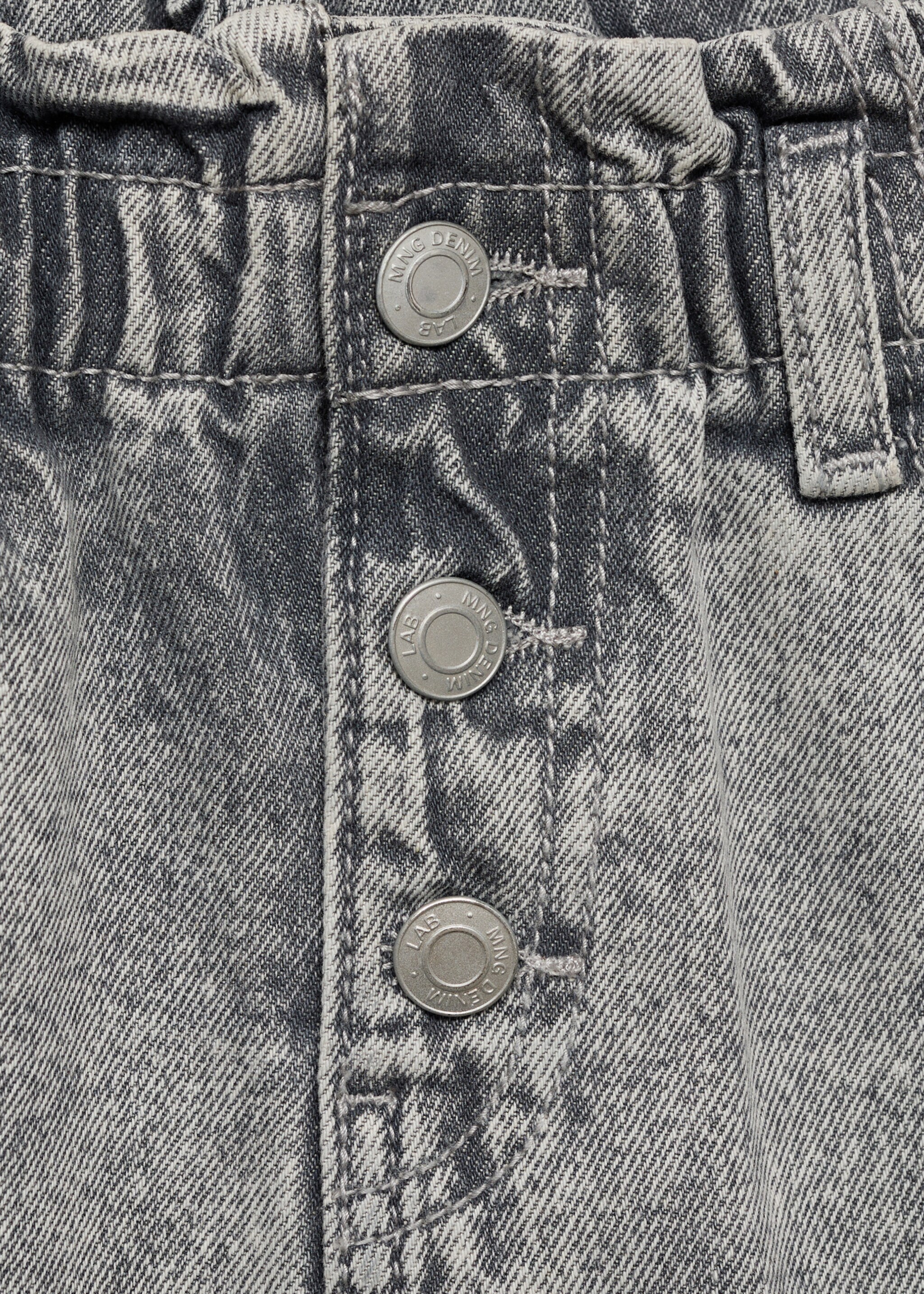 Denim paperbag skirt - Details of the article 8, Denim Grey. Ref: 17091227-00.
