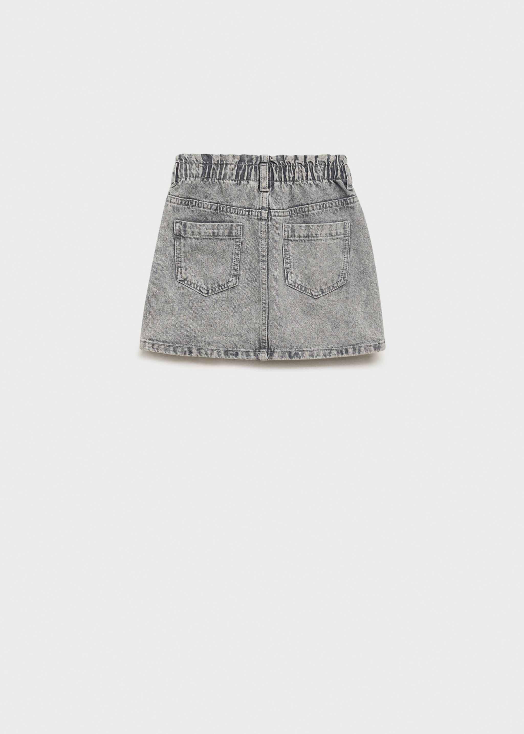 Denim paperbag skirt - Reverse of the article, Denim Grey. Ref: 17091227-00.