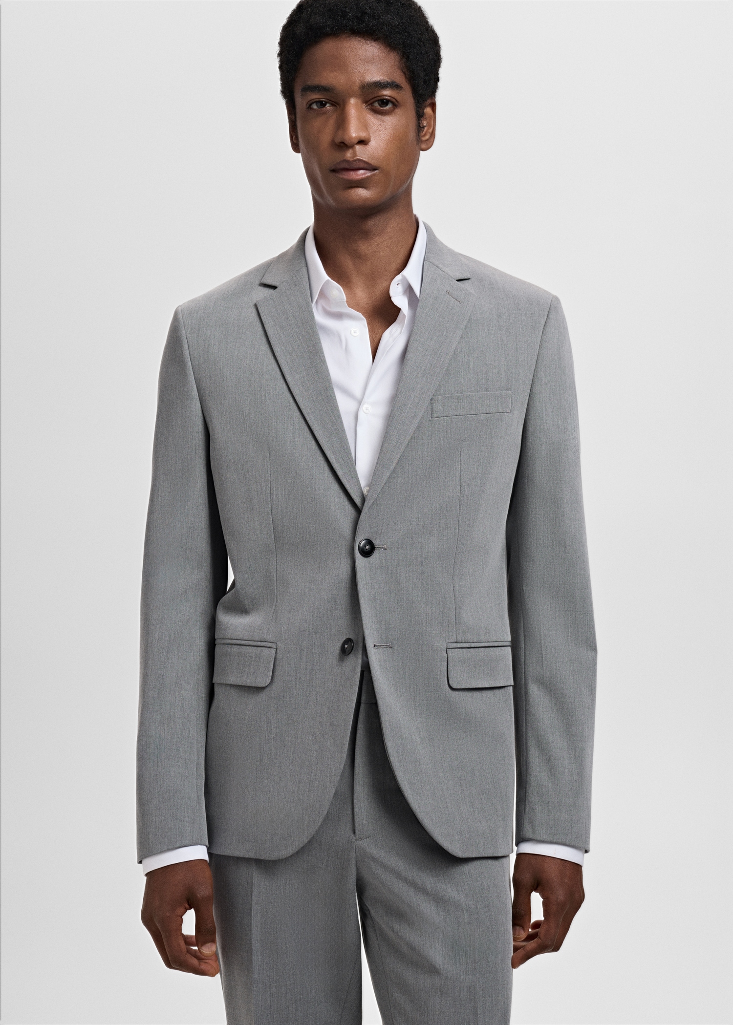 Super slim-fit suit jacket in stretch fabric - Medium plane