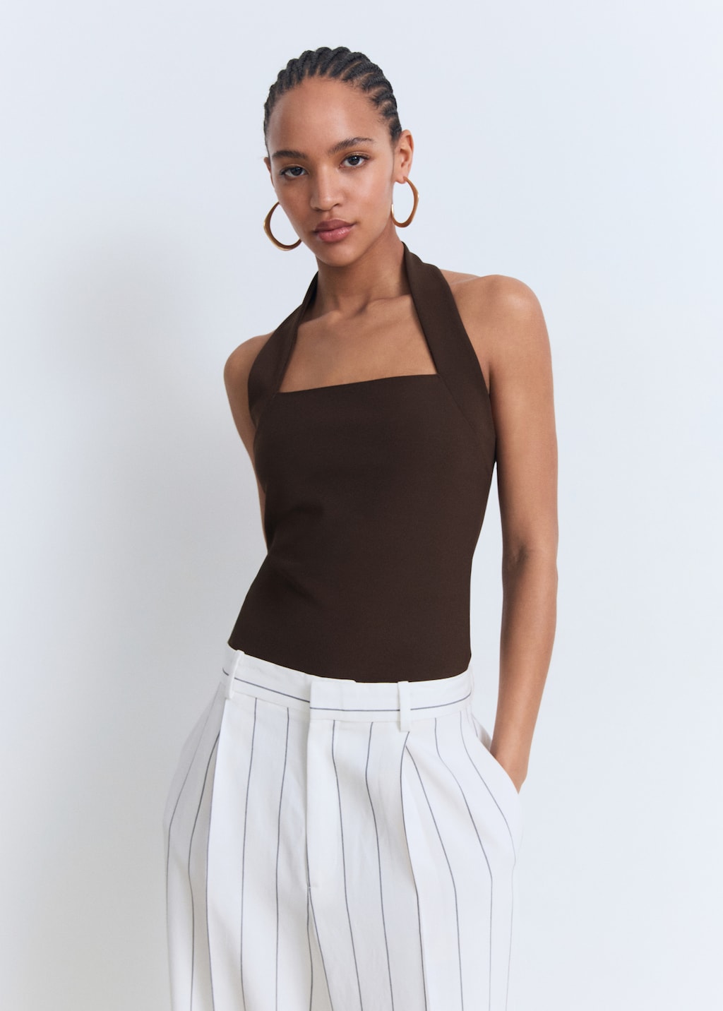 Halter-neck top - Women | MANGO USA, image size:1024x1432