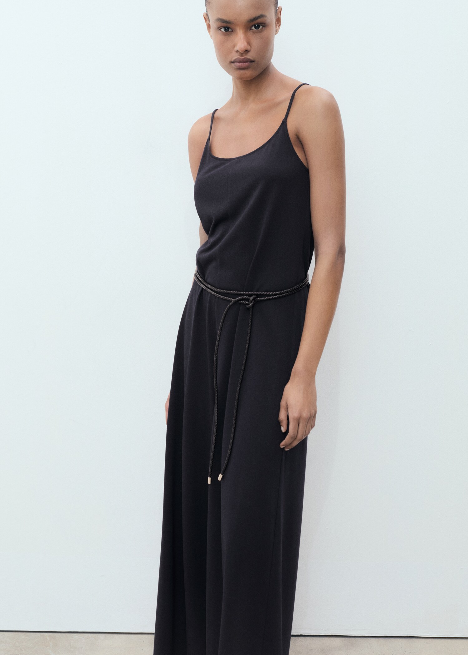 Langer Jumpsuit gerade Passform - Mittlere Ansicht
