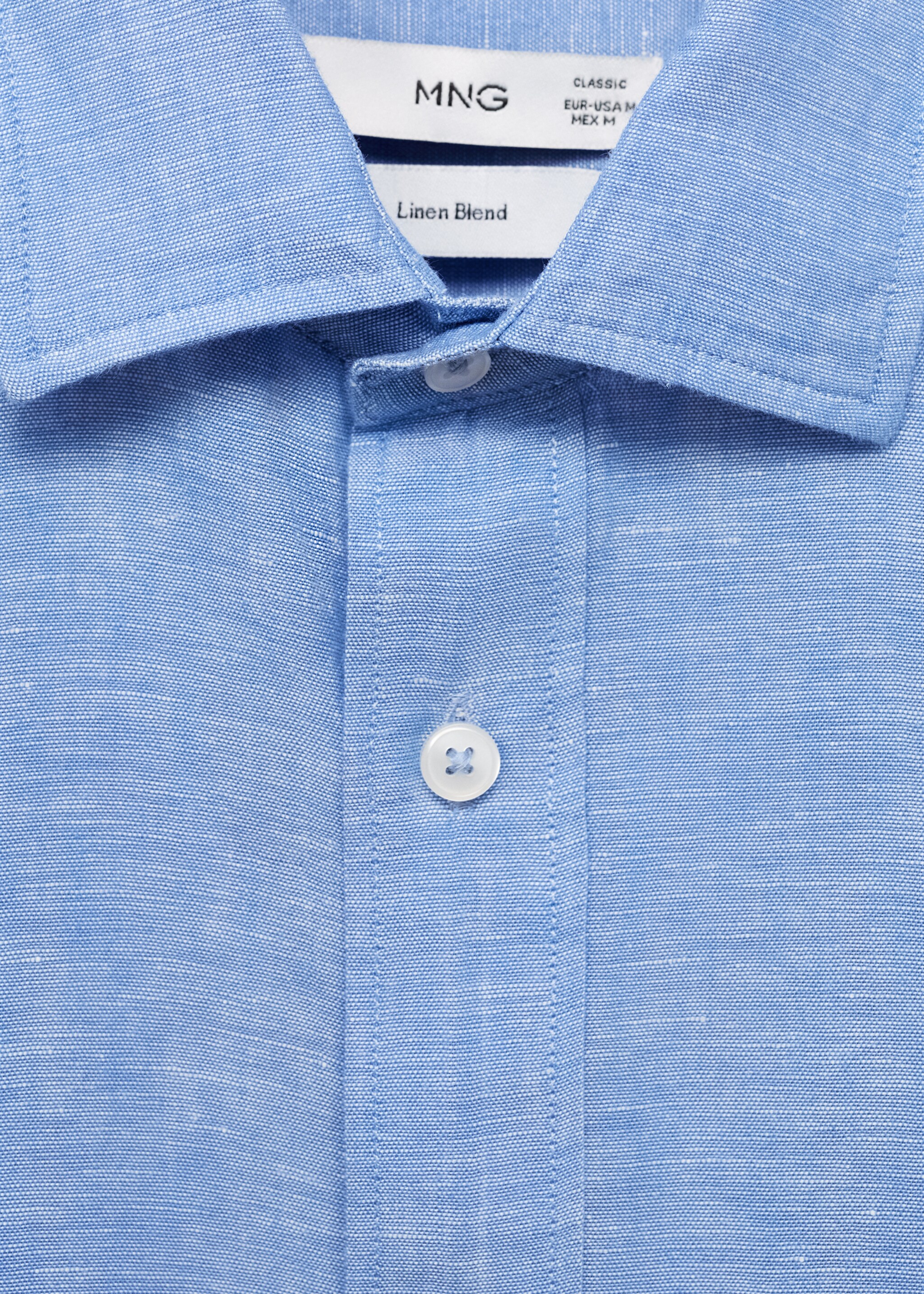 Pocket linen shirt - Details of the article 0, Indigo Blue. Ref: 17091247-00.