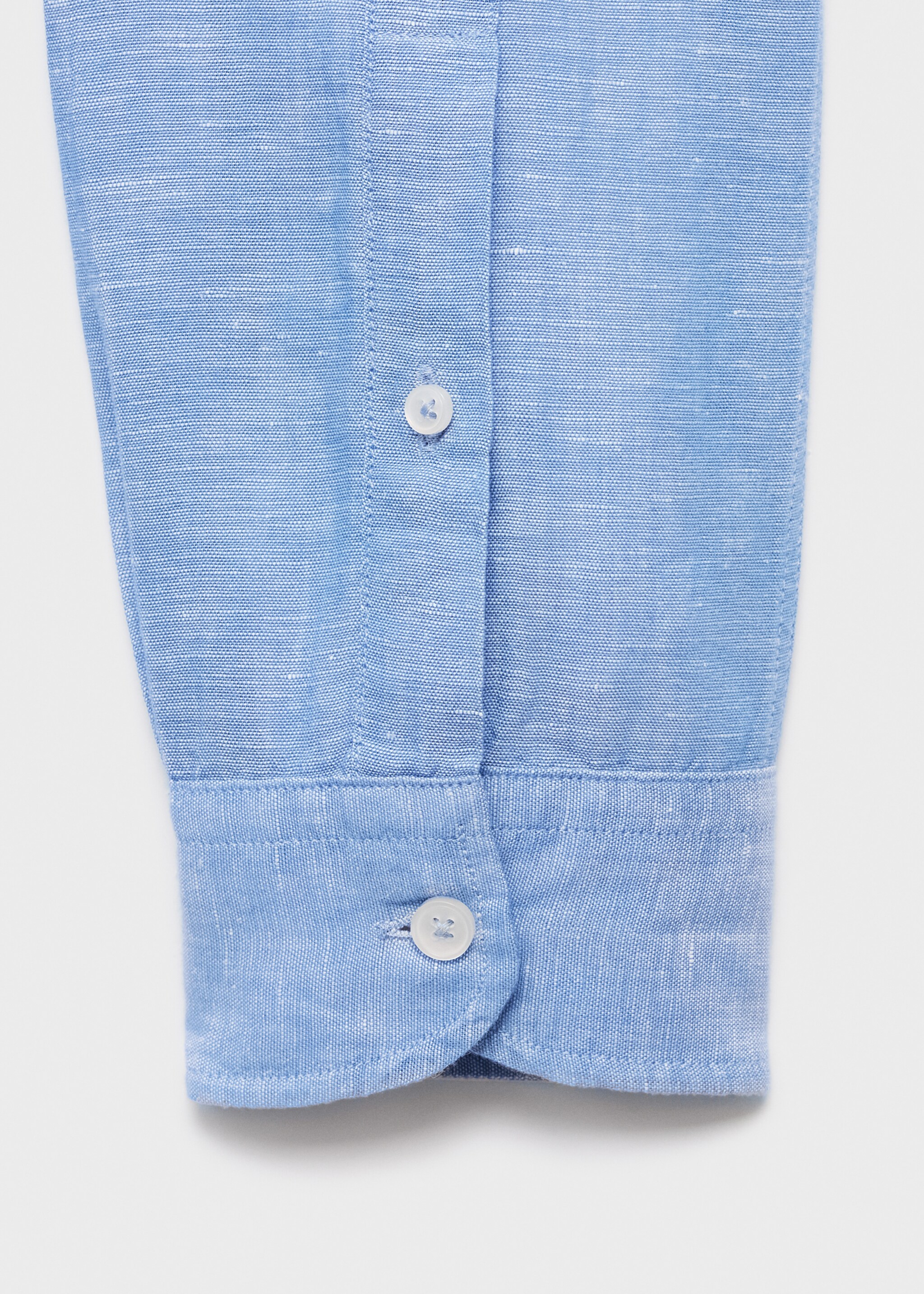Pocket linen shirt - Details of the article 8, Indigo Blue. Ref: 17091247-00.