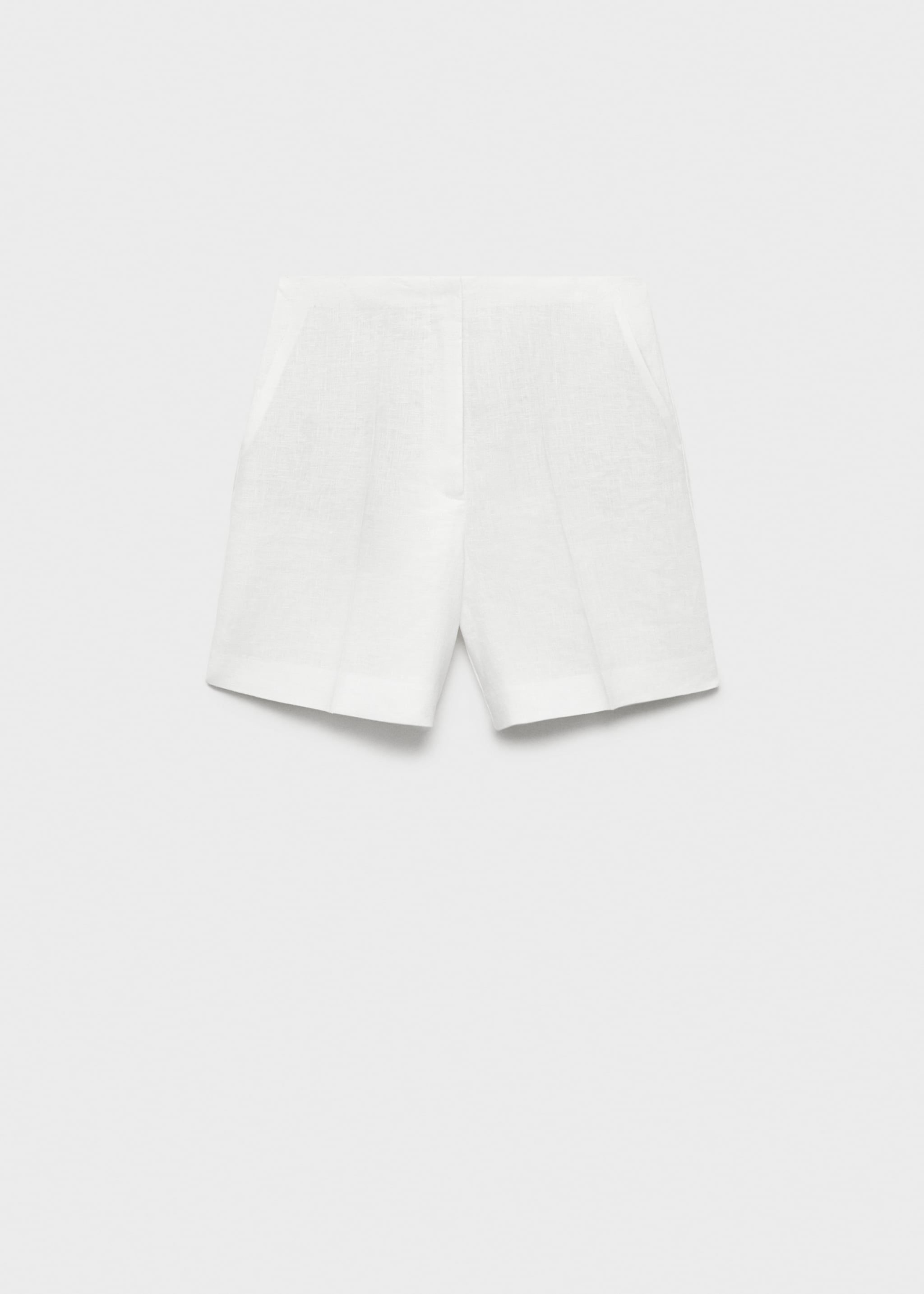 Linen straight-fit mid-rise shorts - Article without model