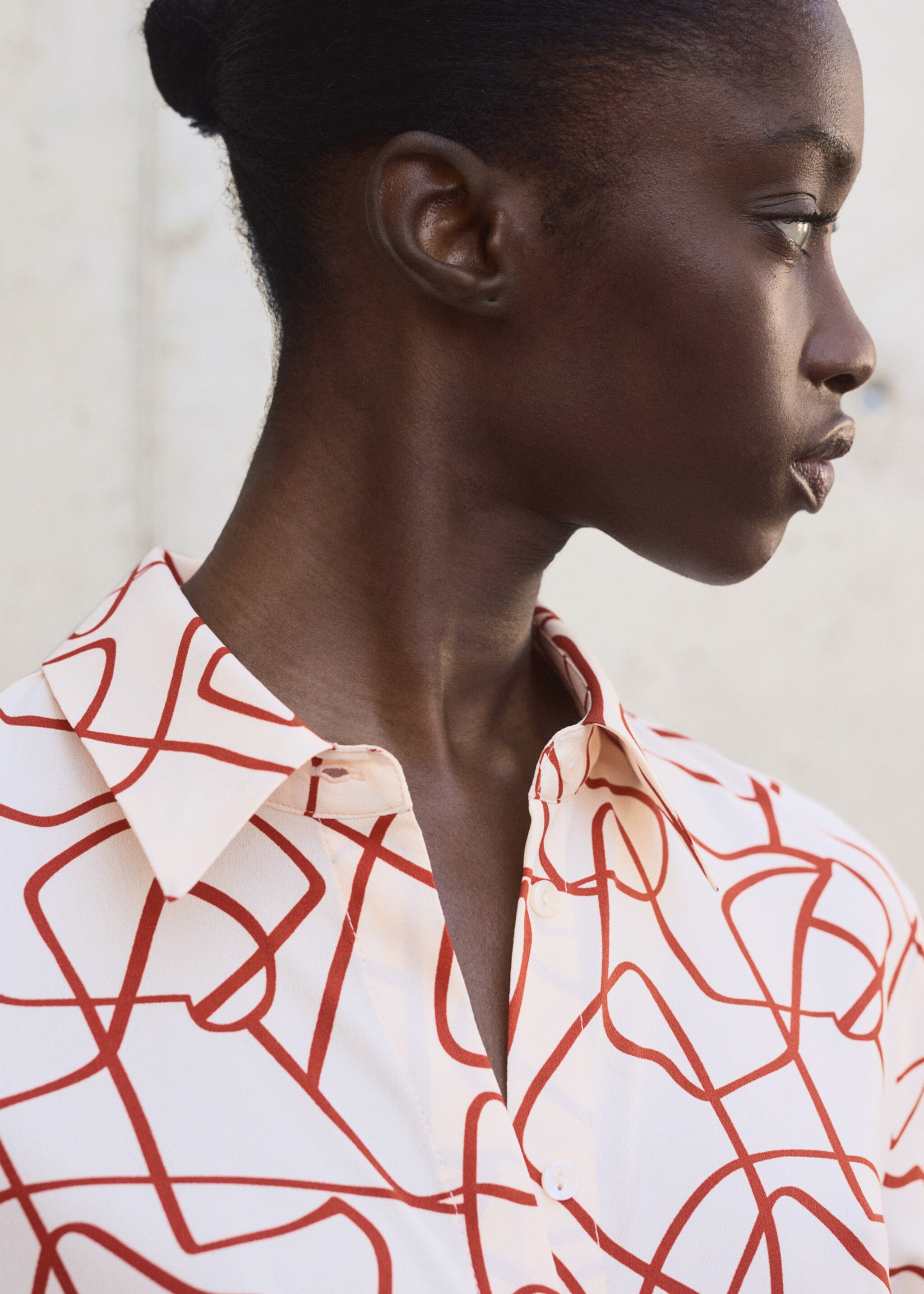 Printed straight shirt - Details of the article 1