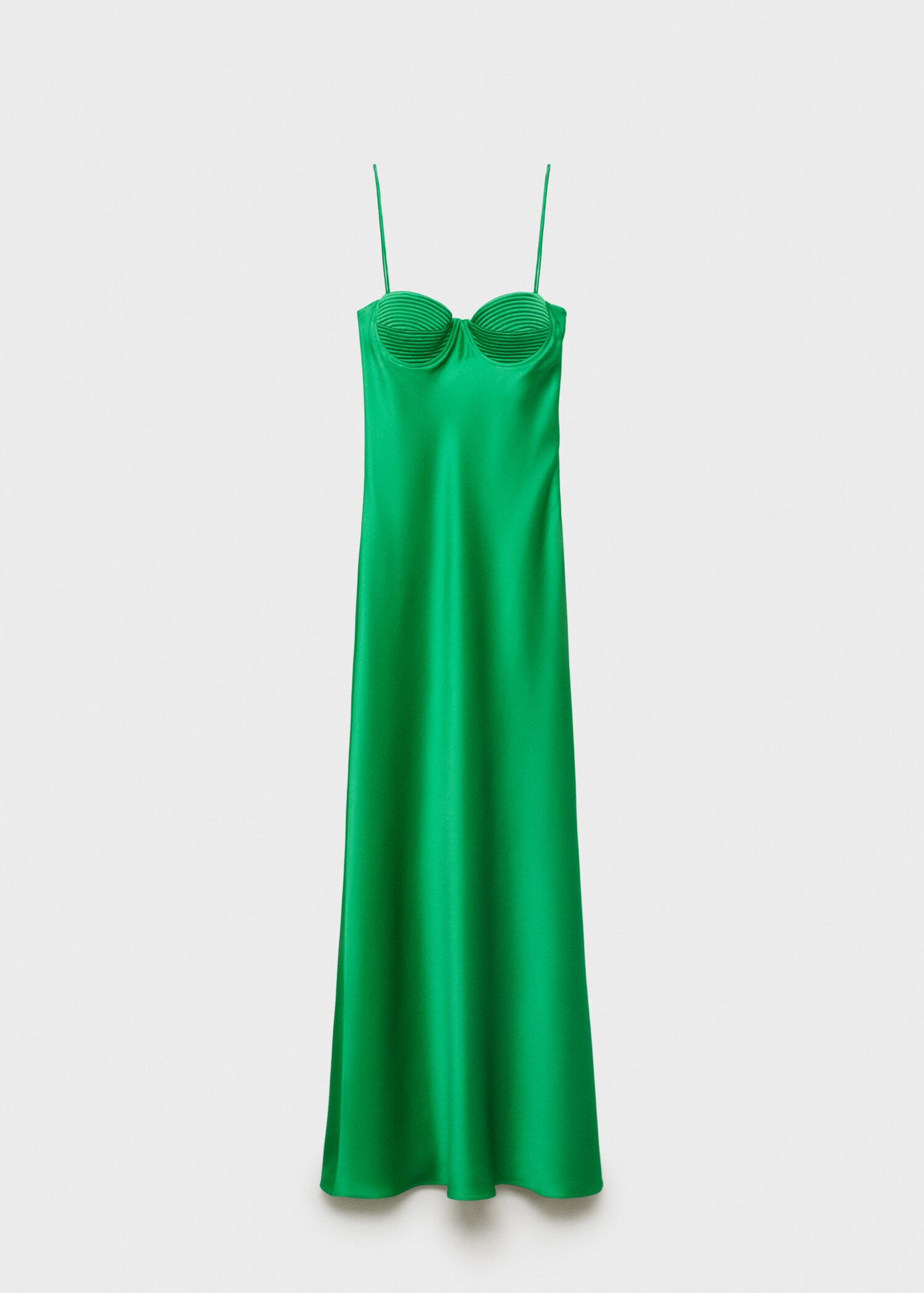 Satin-effect dress with corset neckline - Article without model