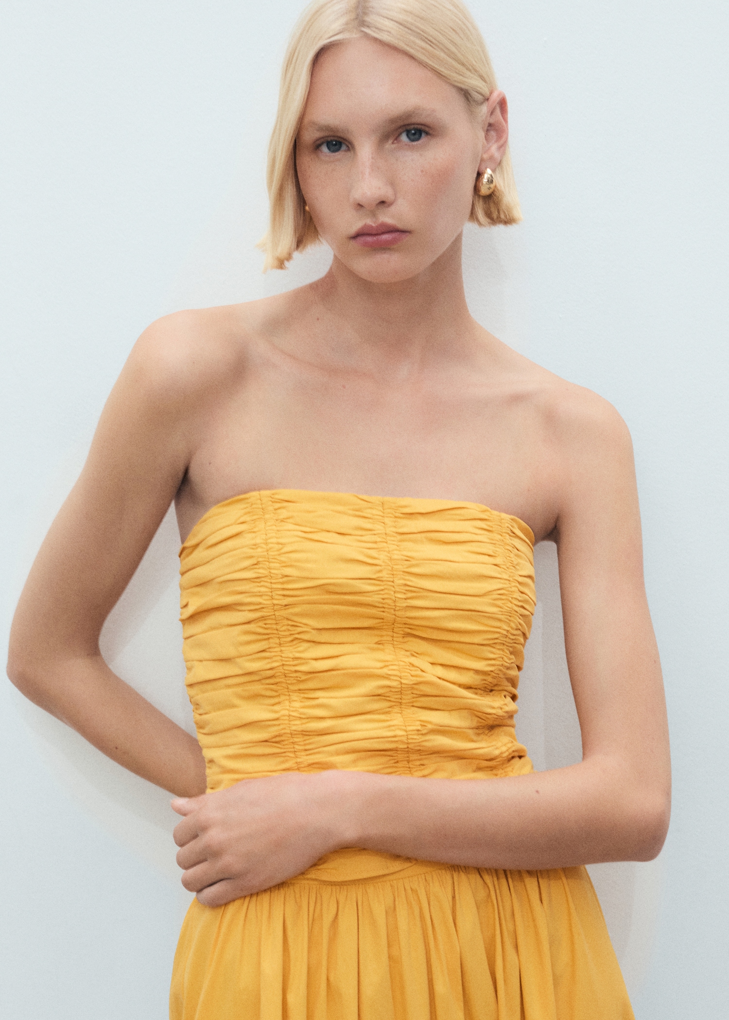 Ruched strapless top - Medium plane