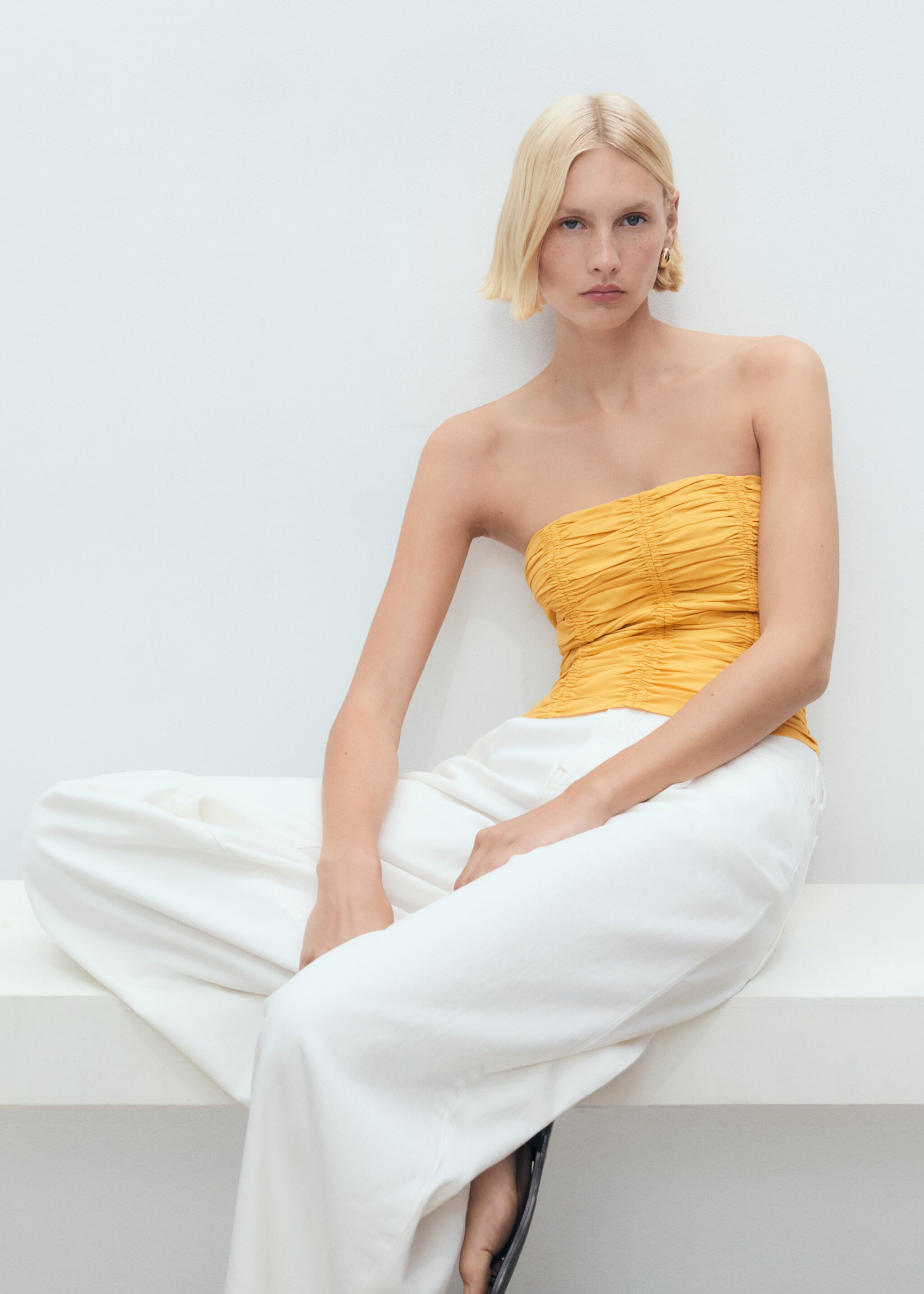 Ruched strapless top - Details of the article 2