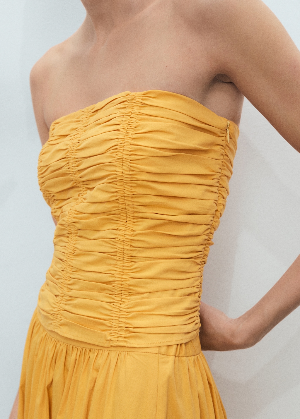 Ruched strapless top