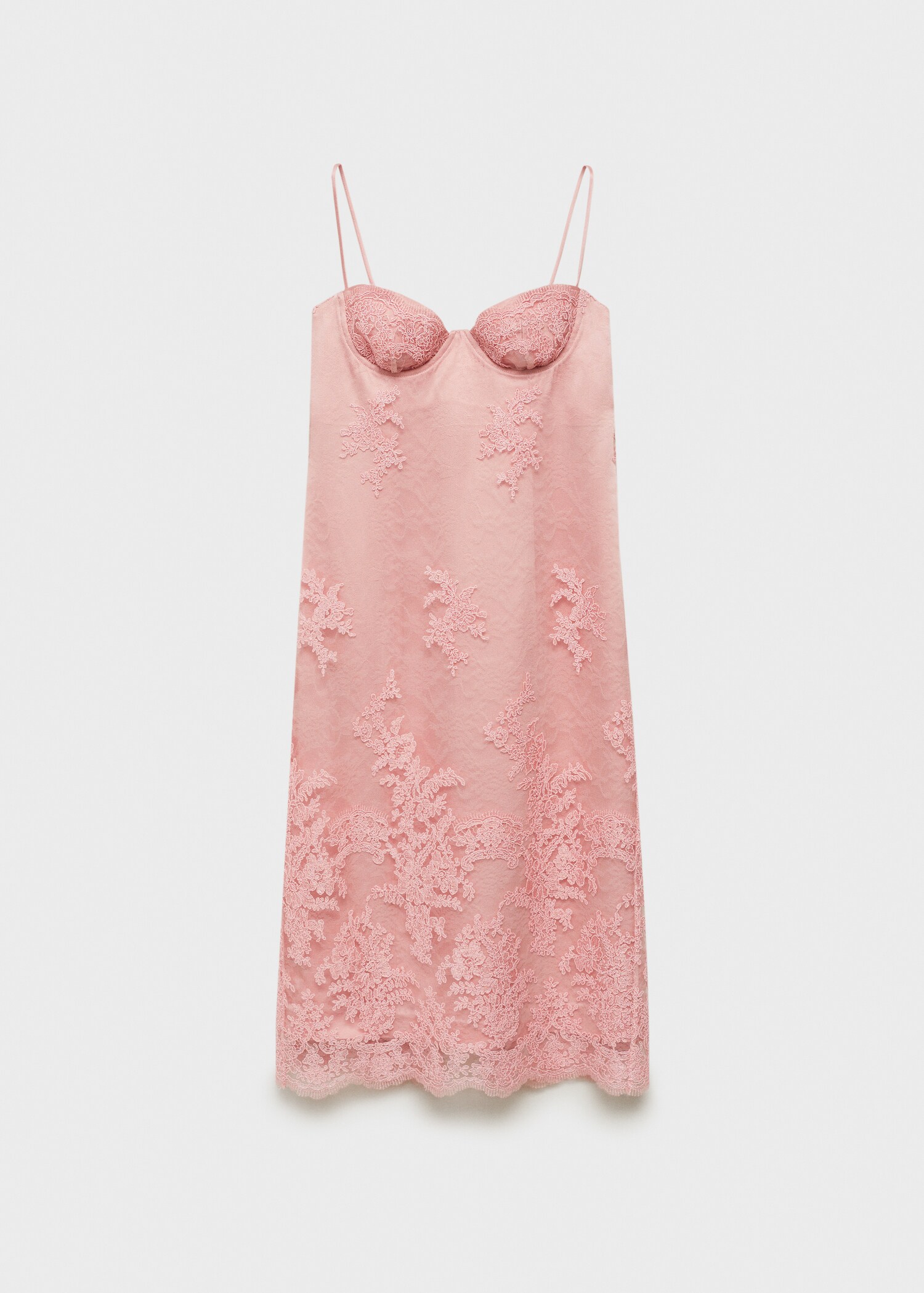 Lace dress with structured neckline - Article without model