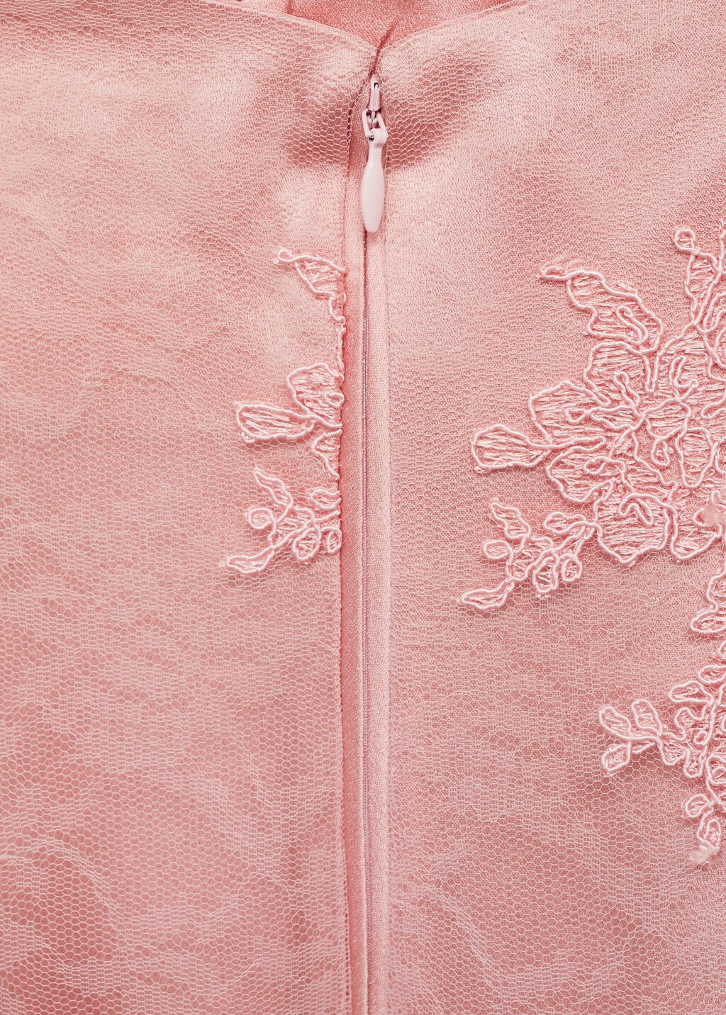 Lace dress with structured neckline