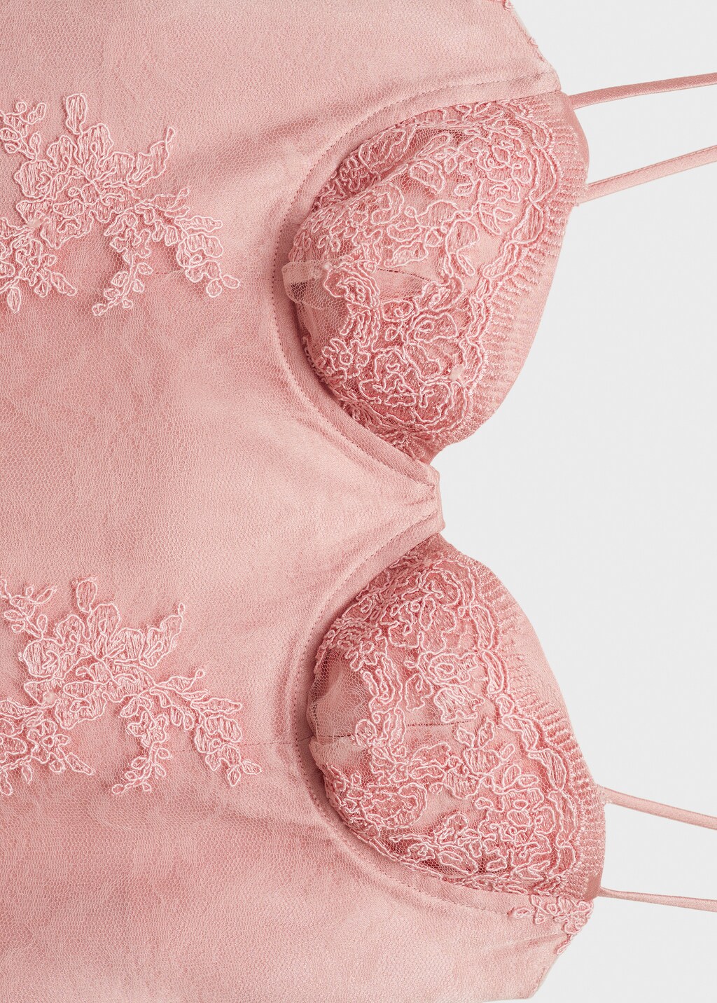 Lace dress with structured neckline