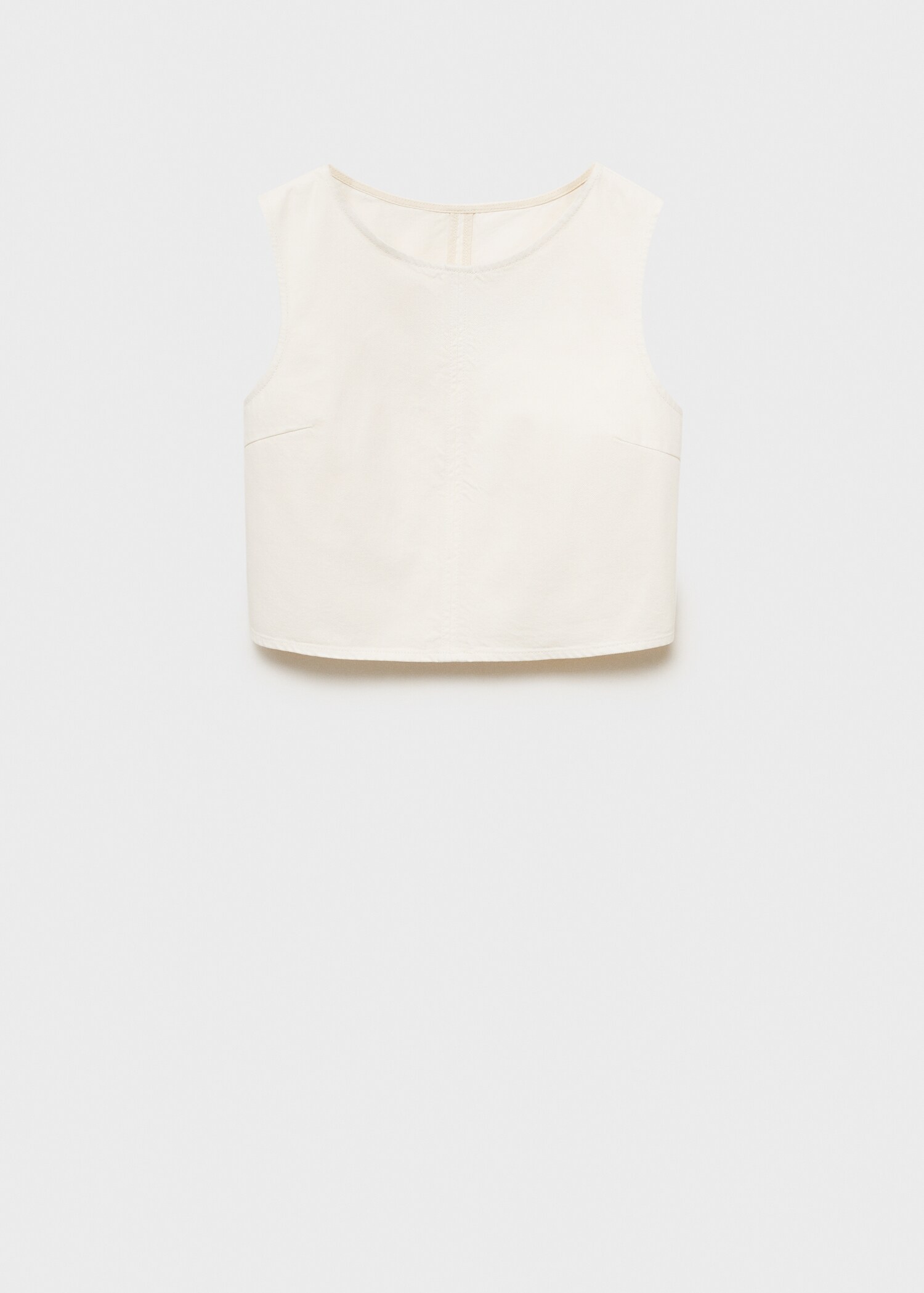 Denim crop top with buckle closure - Article without model