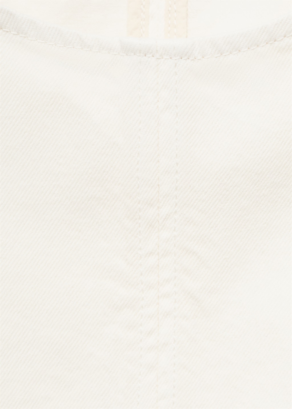 Denim crop top with buckle closure