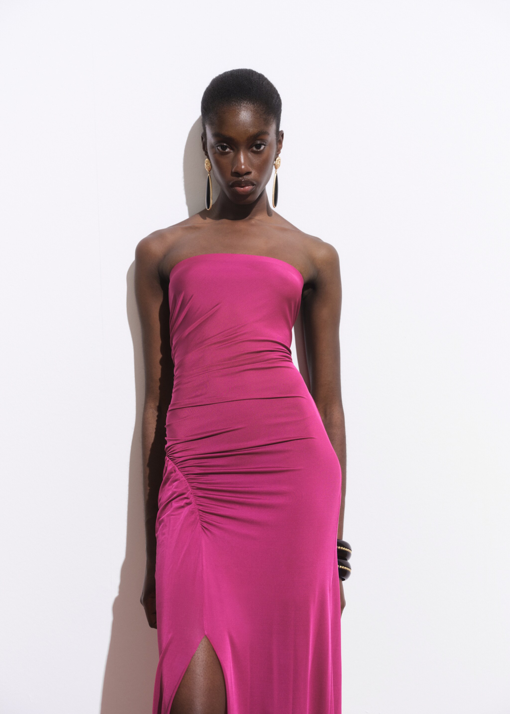 Draped strapless dress - Details of the article 1