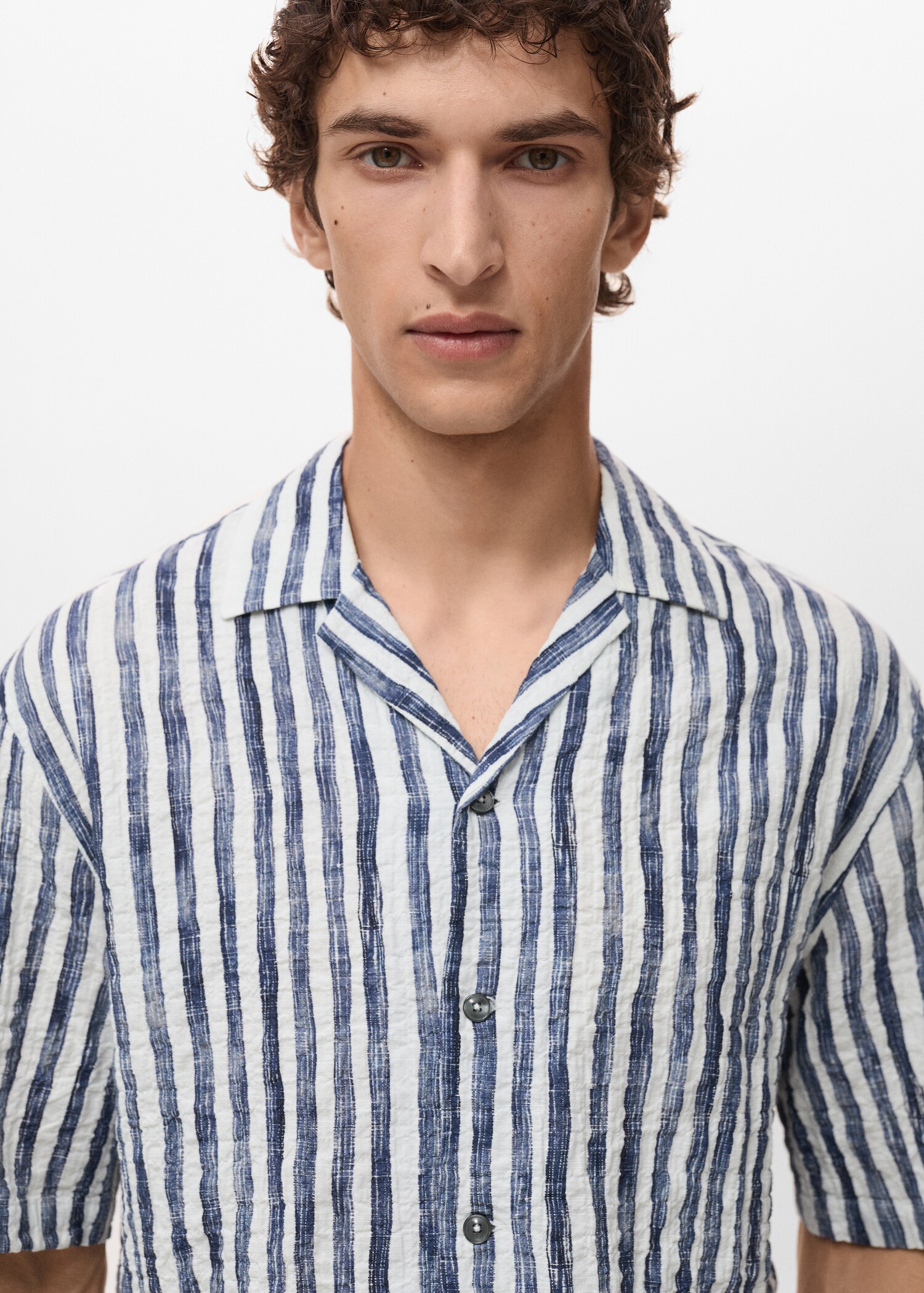Camisa ratlles màniga curta cotó - Detall de l'article 1