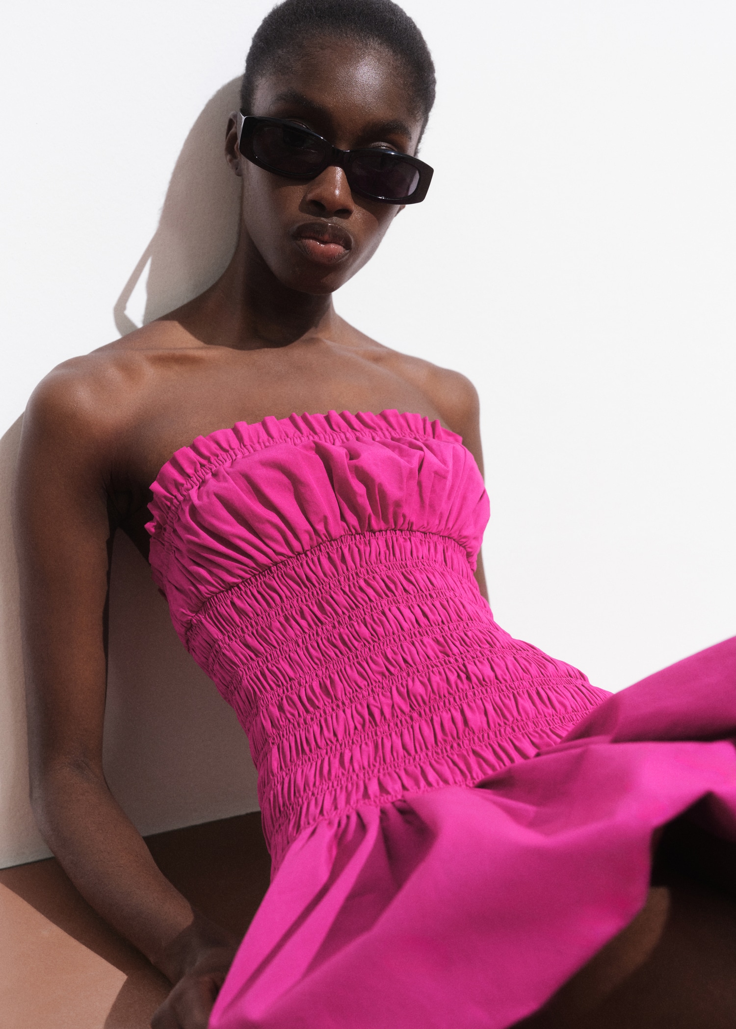 Short gathered balloon dress1