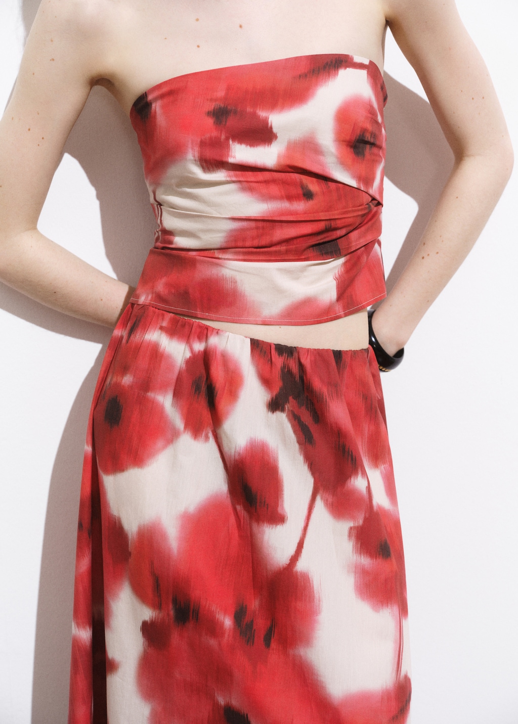 Floral-print bandeau top - Women | MANGO USA