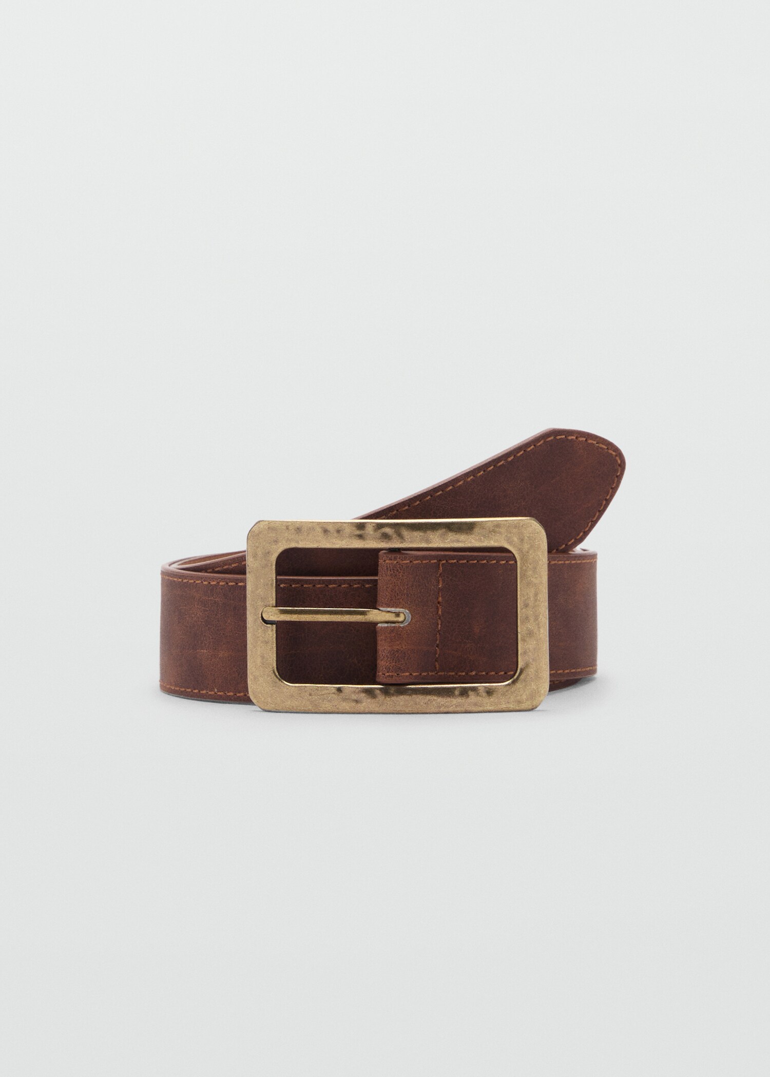 Square Buckle Accent Ratan Belt main image 1