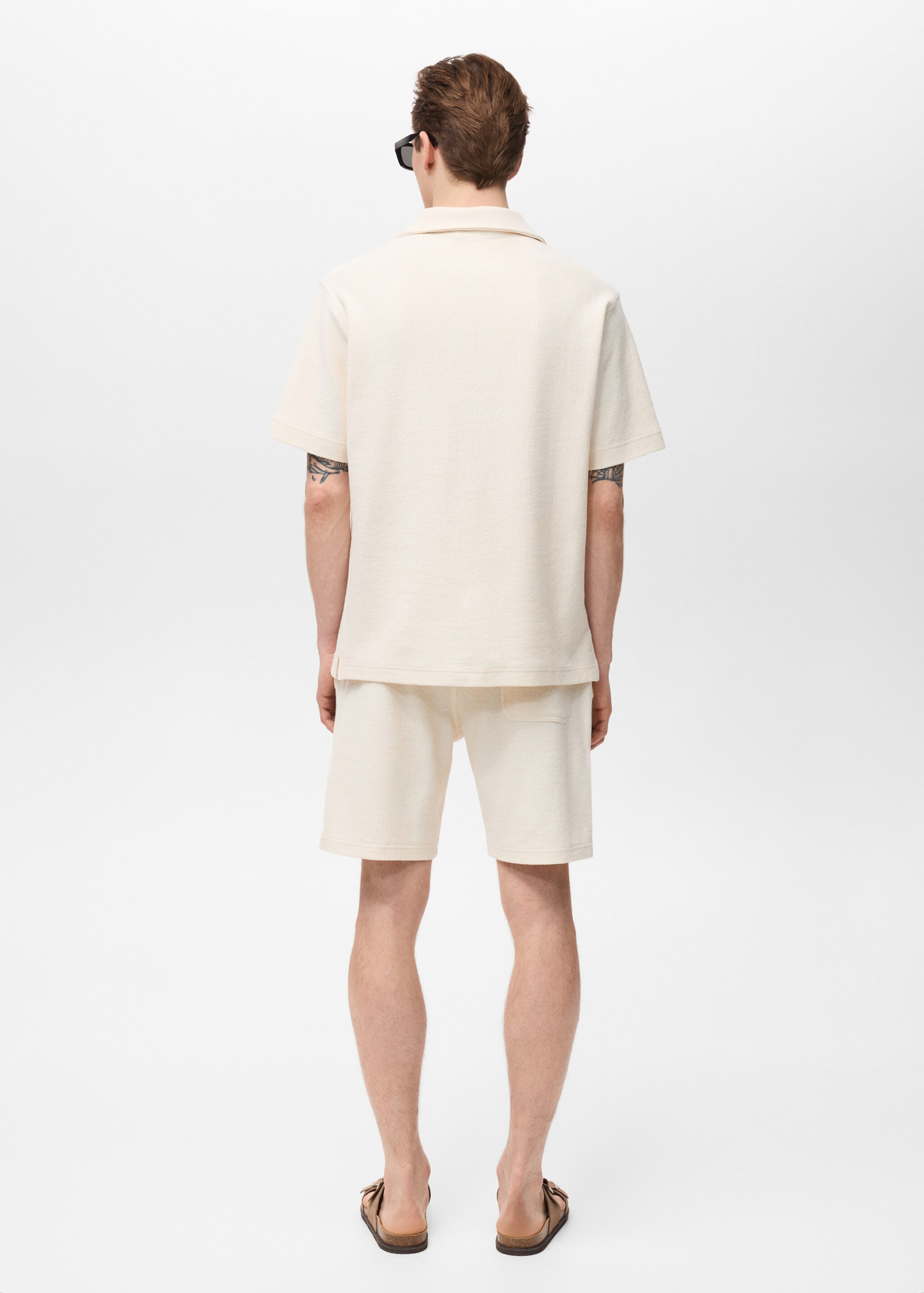 Regular-fit textured polo shirt - Reverse of the article