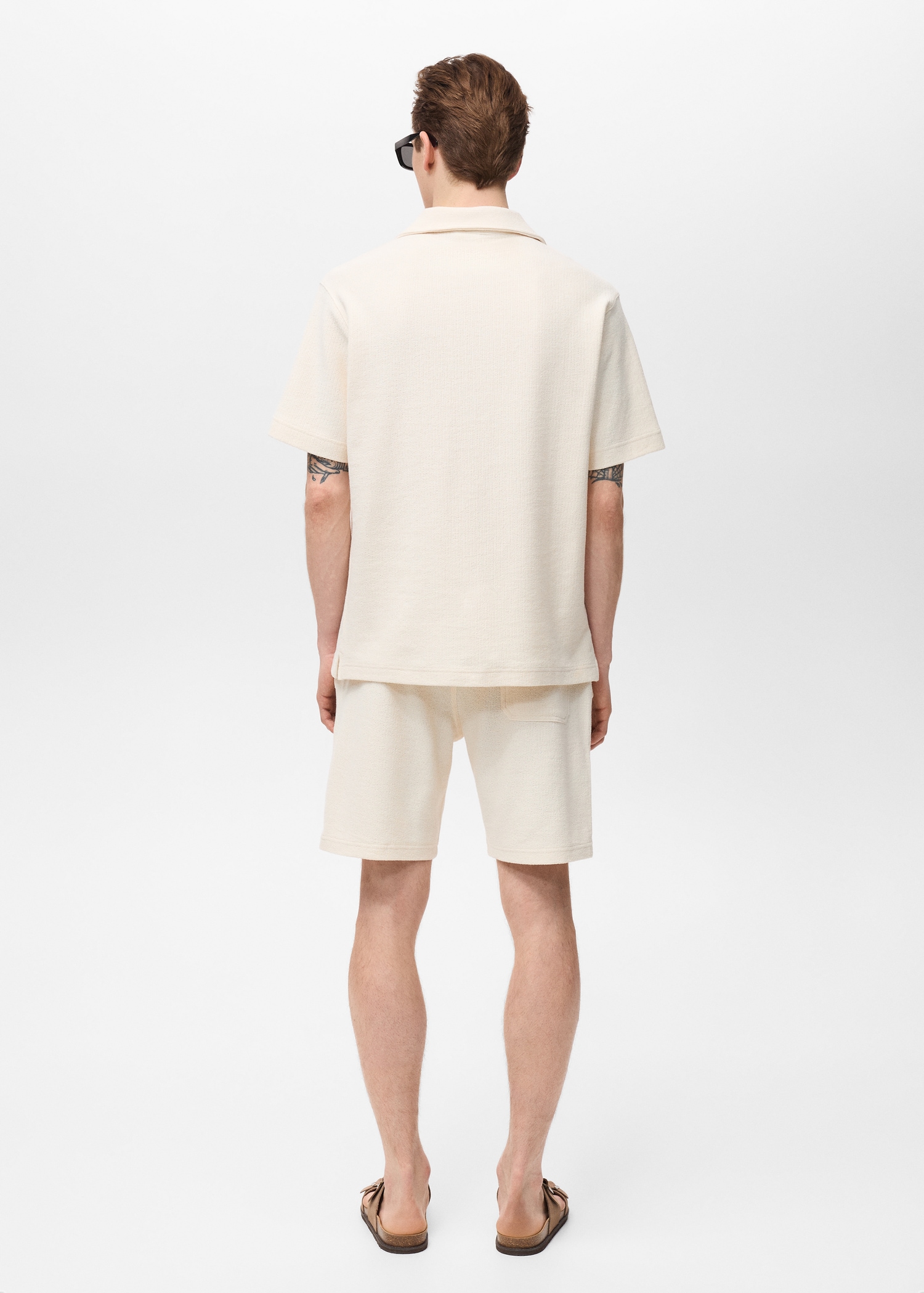 Polo com textura regular fit - Verso do artigo